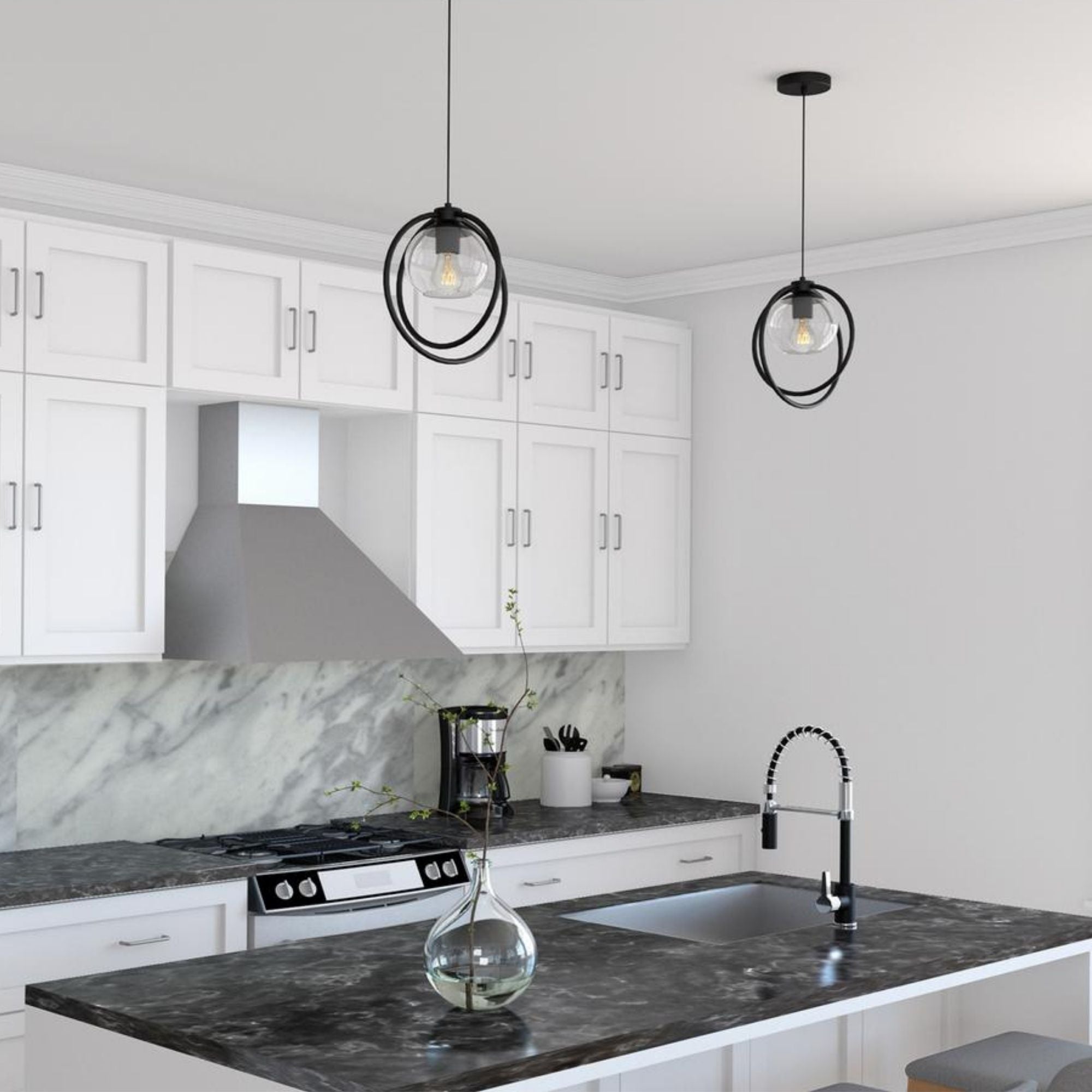 Jamie 12 in. Pendant Light Black Finish - Bees Lighting