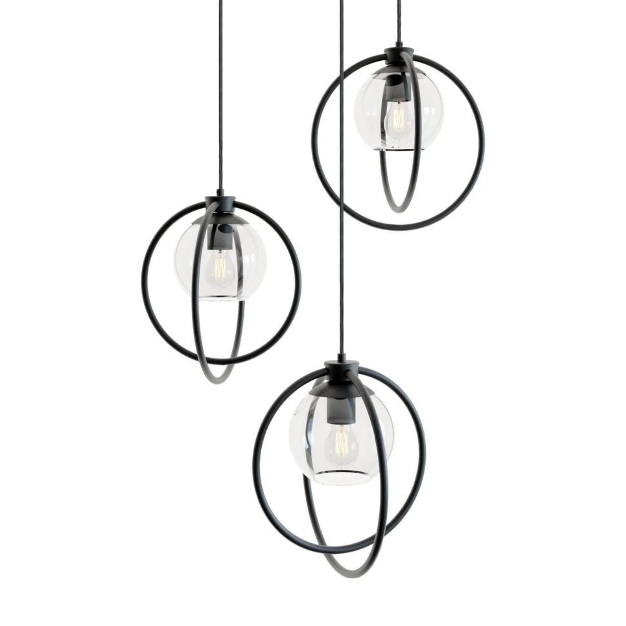 Jamie 26" Multi-Port Pendant, Black Finish - Bees Lighting