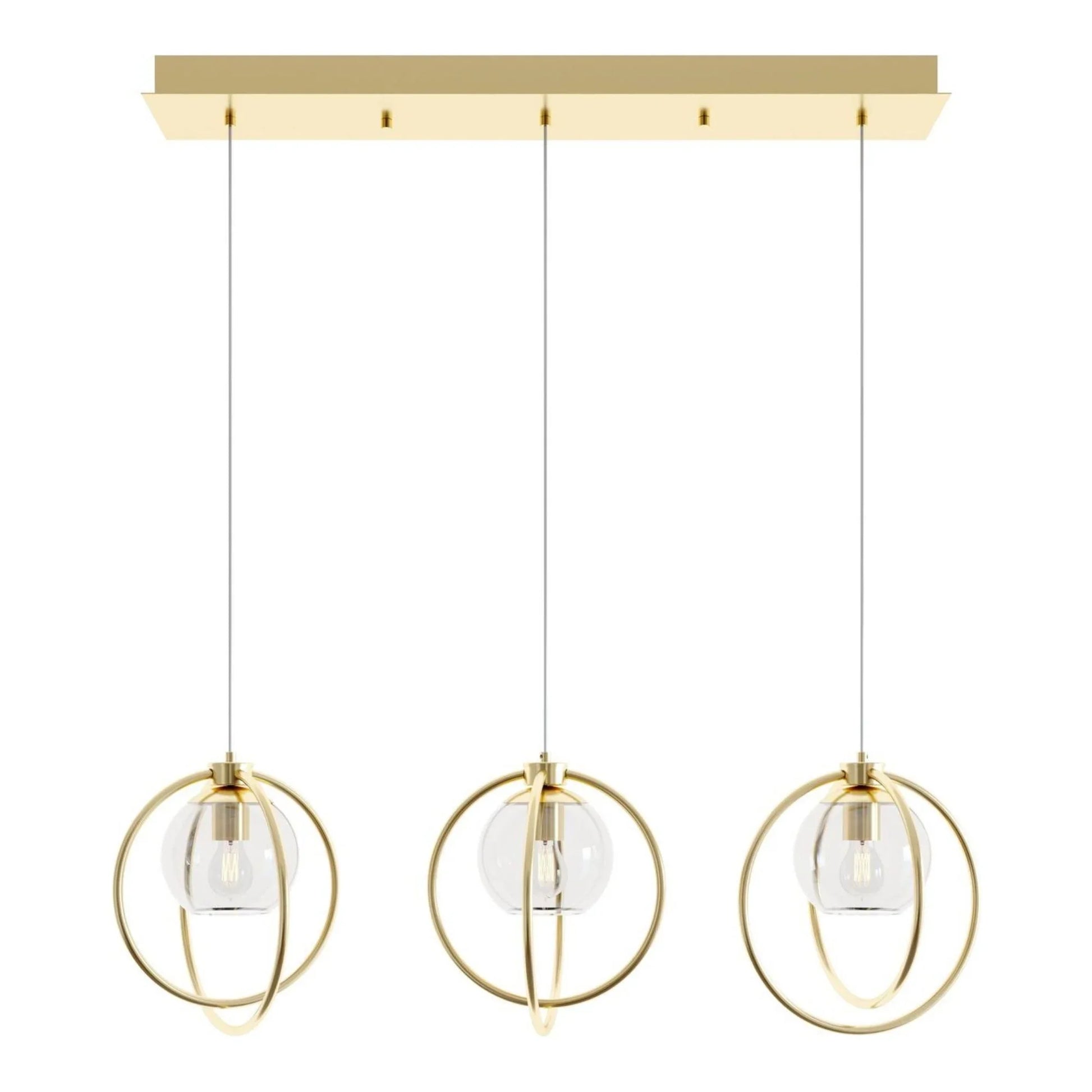 Jamie 36" Linear Pendant, Satin Brass Finish - Bees Lighting