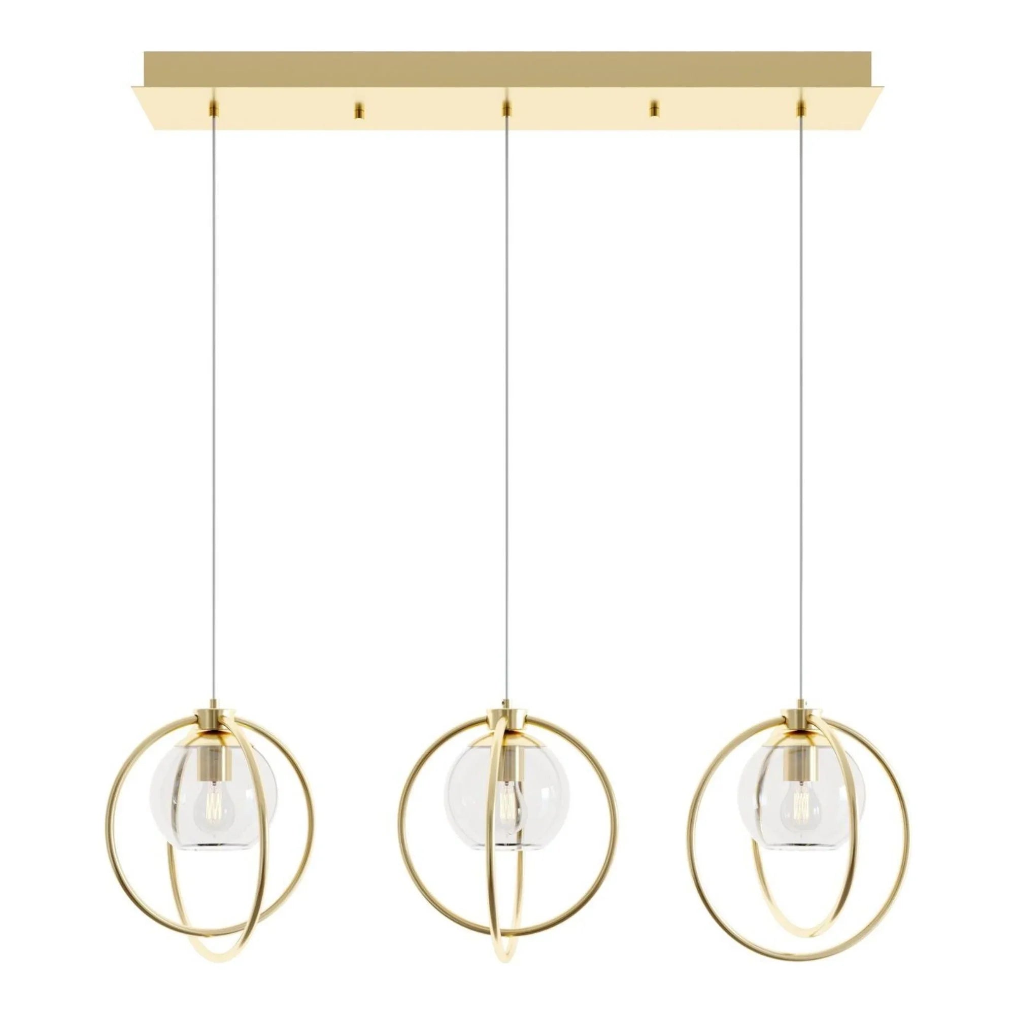 Jamie 36" Linear Pendant, Satin Brass Finish - Bees Lighting
