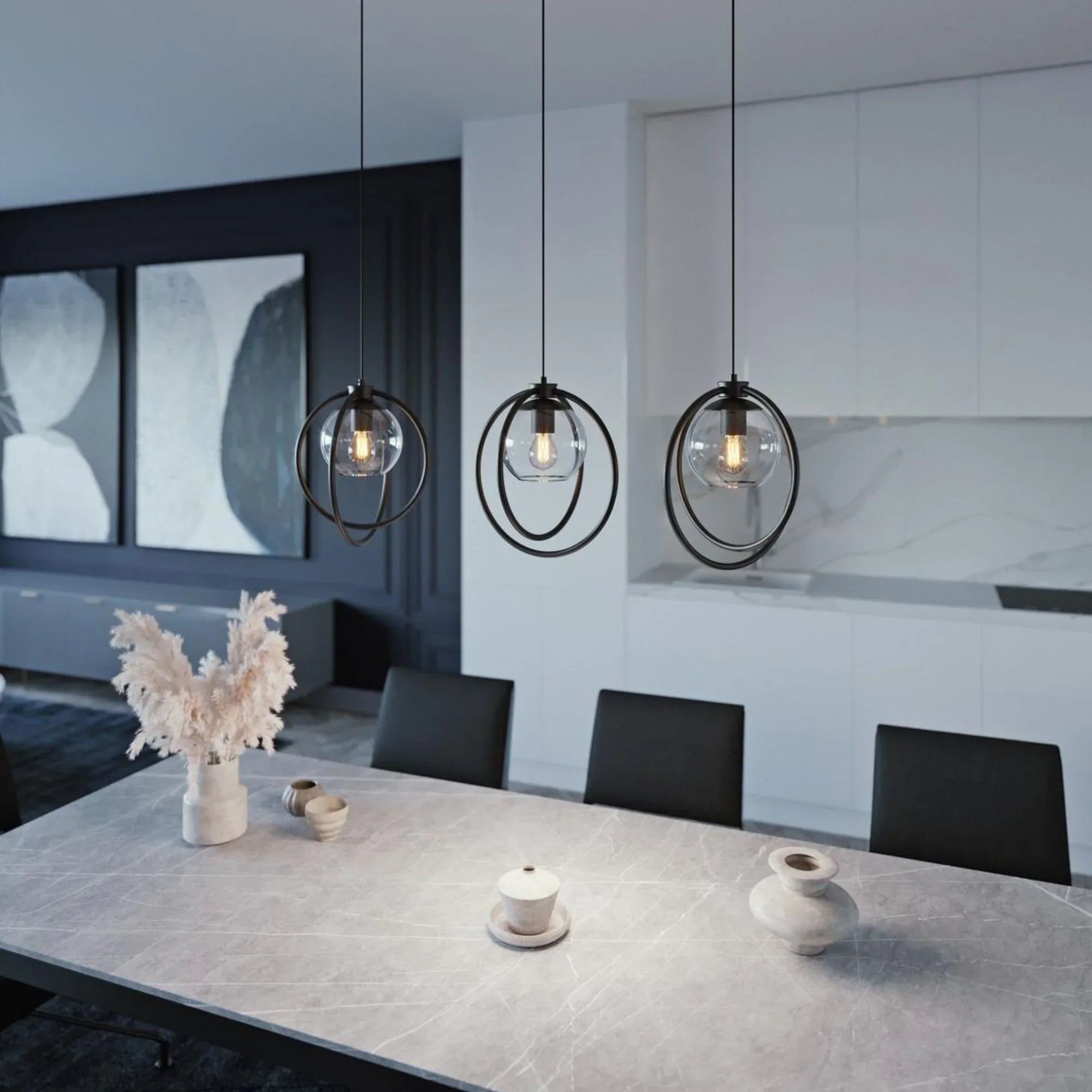 Jamie 36" Linear Pendant, Satin Brass Finish - Bees Lighting