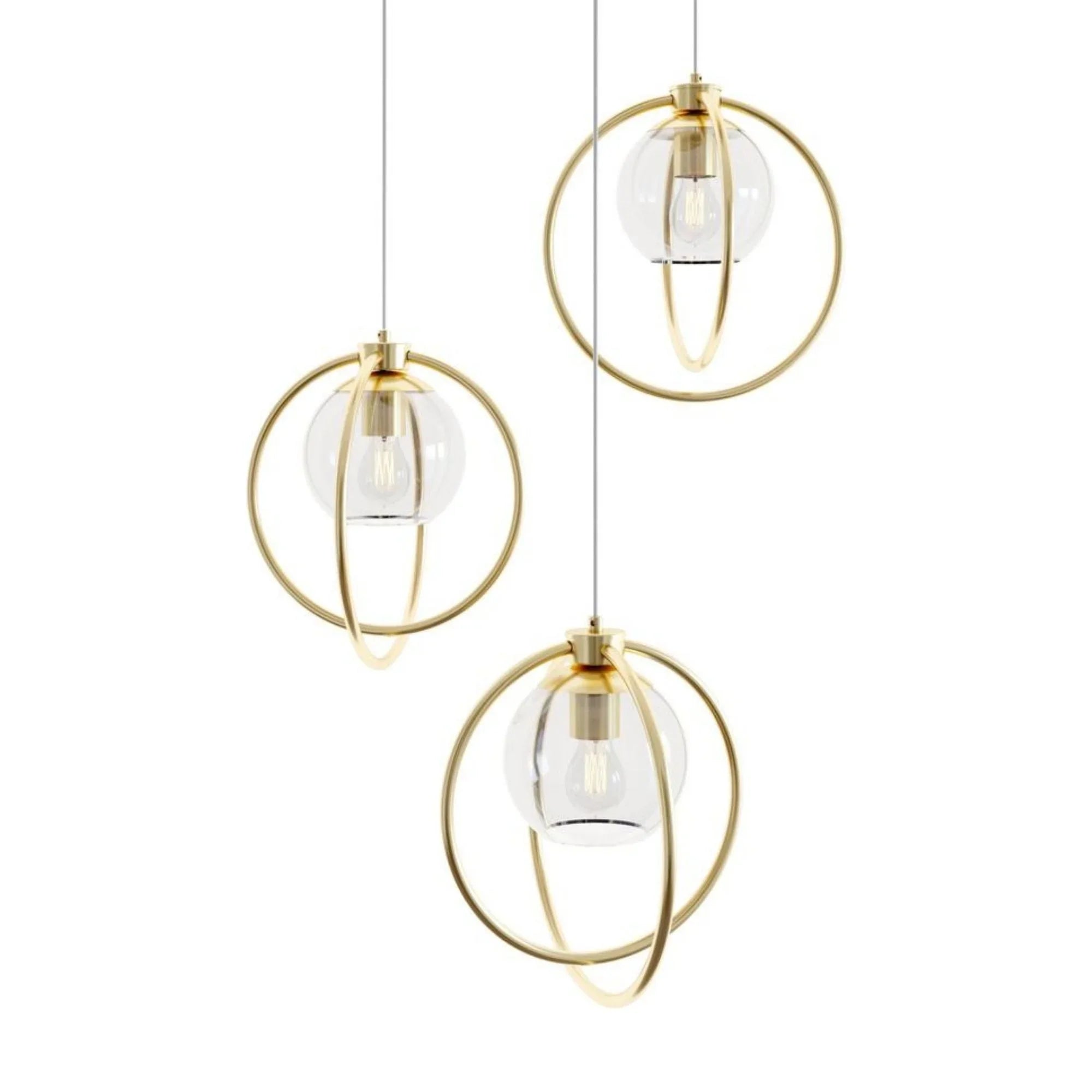 Jamie 26" Multi-Port Pendant, Satin Brass Finish - Bees Lighting