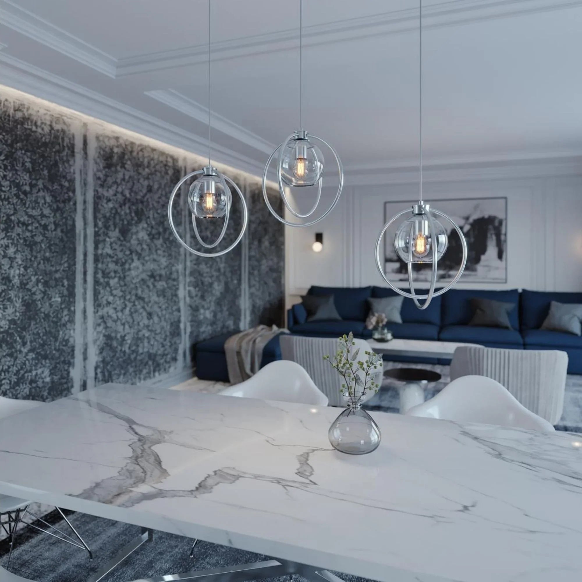 Jamie 36" Linear Pendant, Satin Nickel Finish - Bees Lighting