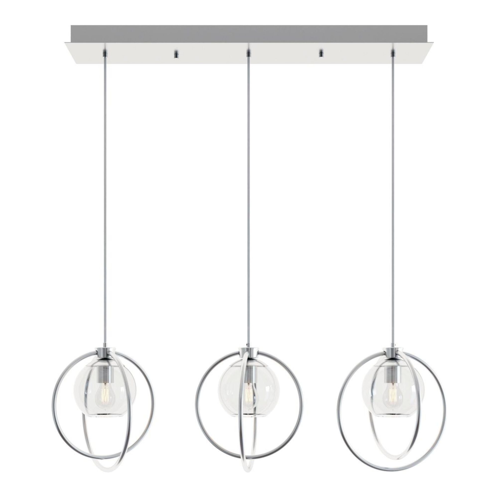 Jamie 3 Lights 36 In. Pendant Light Satin Nickel Finish - Bees Lighting