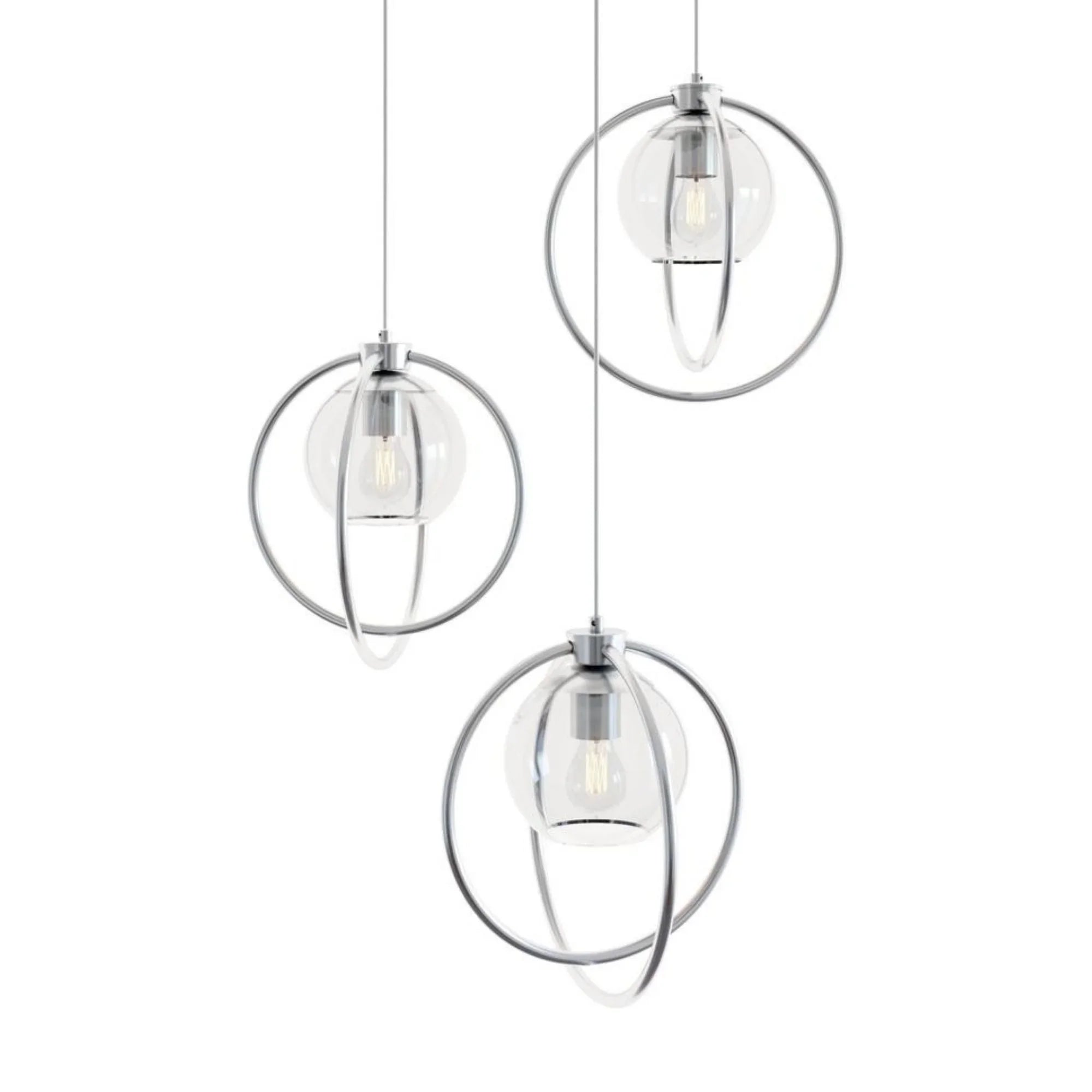 Jamie 26" Multi-Port Pendant, Satin Nickel Finish - Bees Lighting