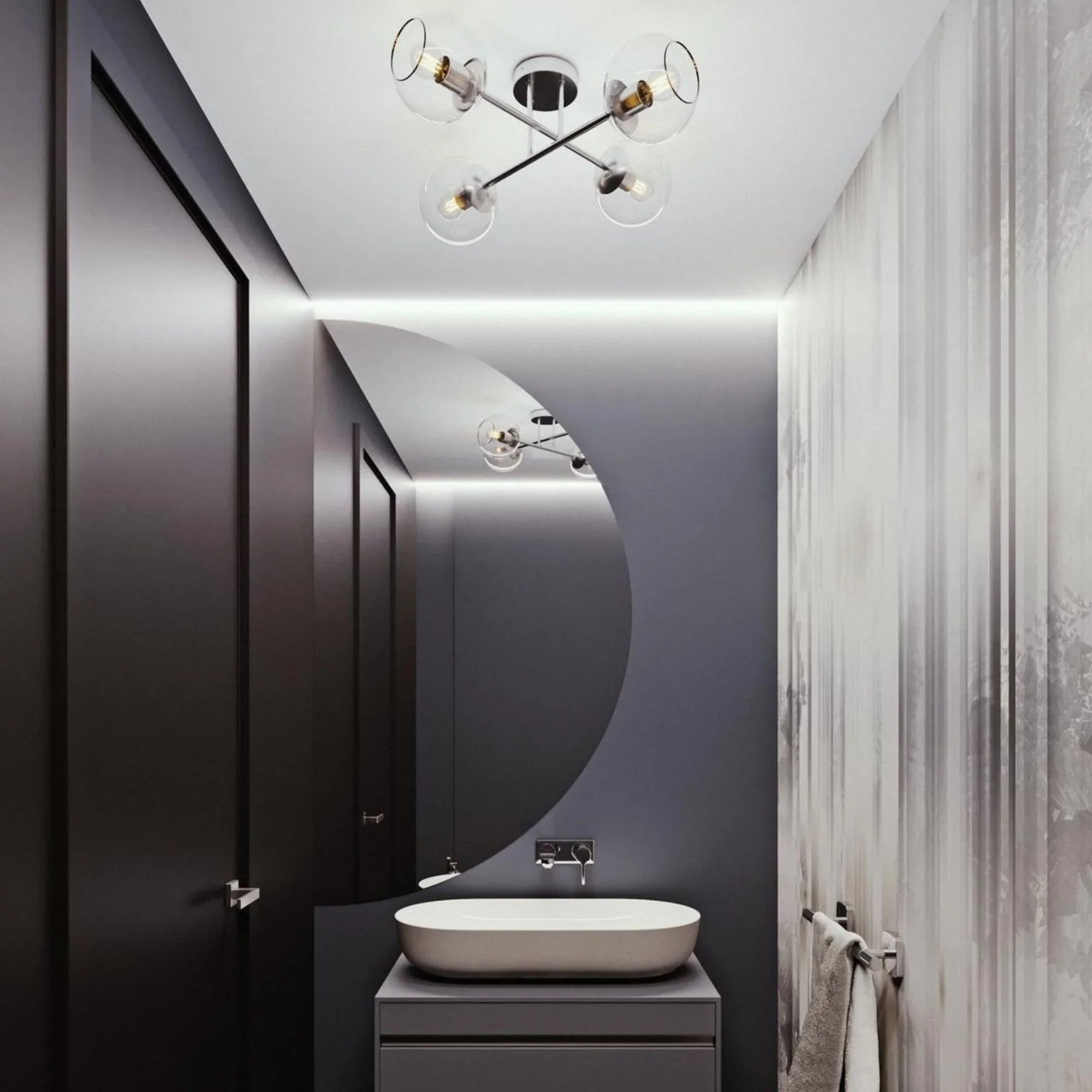 Jamie 25" 4-Light Flush Mount, Satin Nickel Finish - Bees Lighting