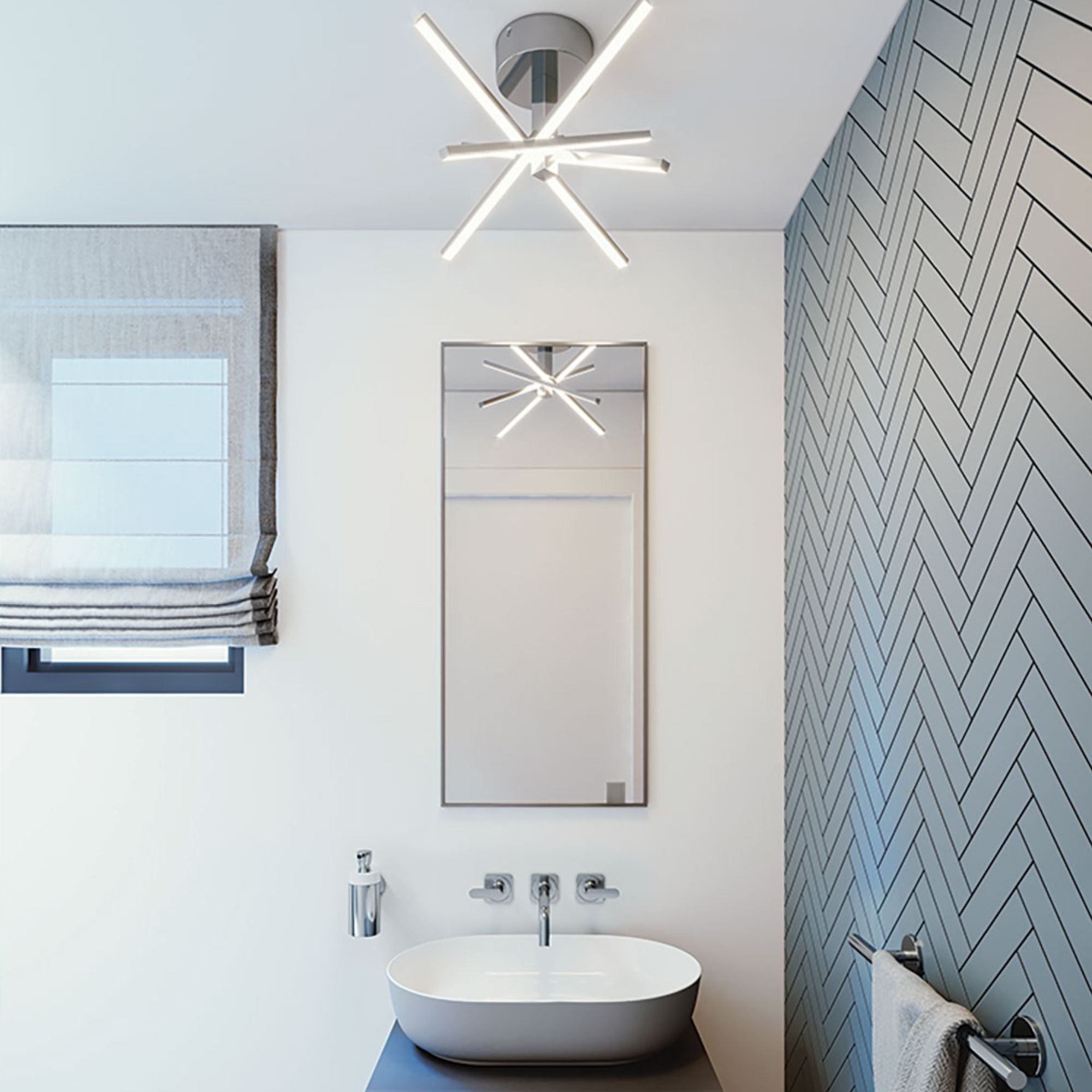 Jaxx 15 in. LED Semi Flush Mount Light Black finish - Bees Lighting