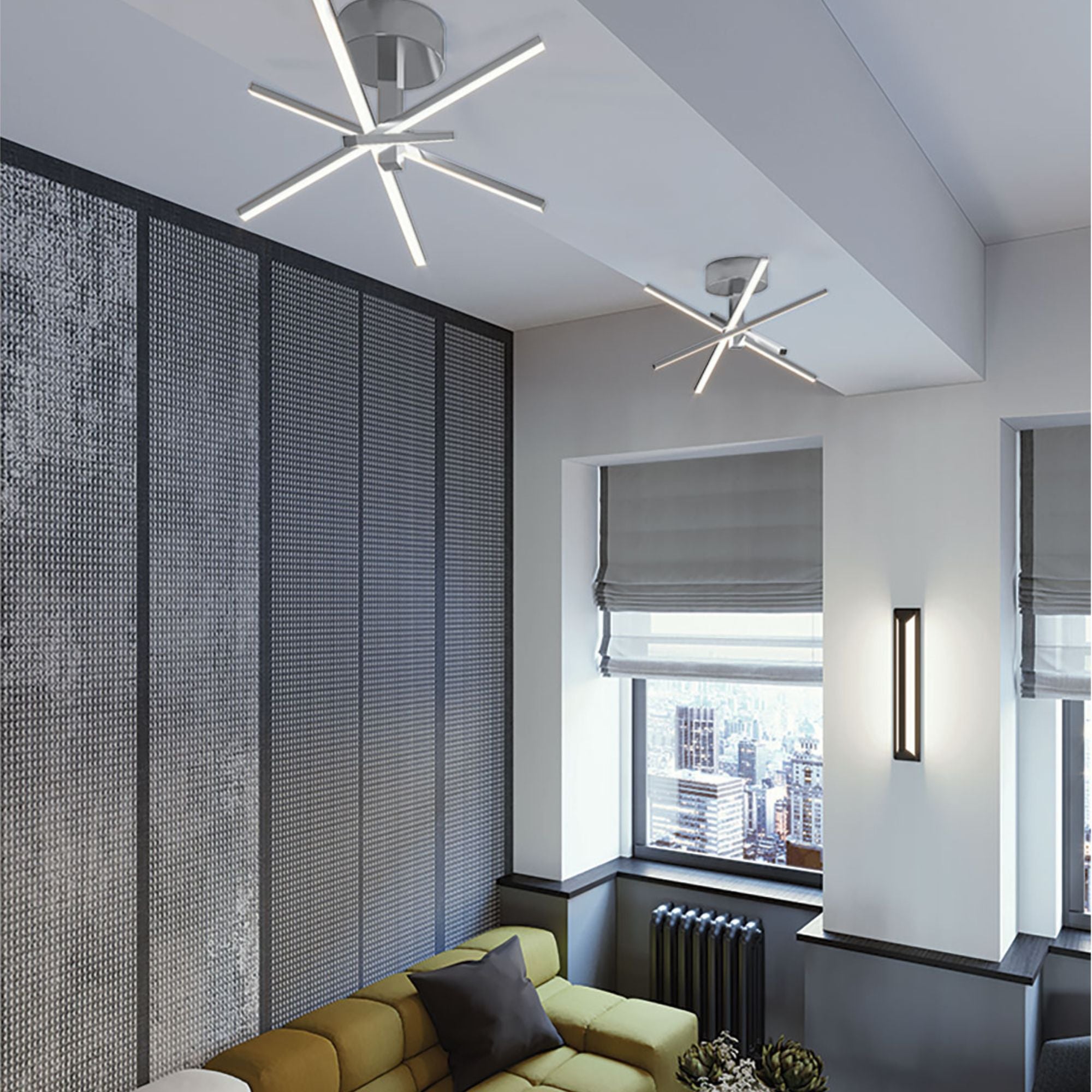 Jaxx 15 in. LED Semi Flush Mount Light Black finish - Bees Lighting