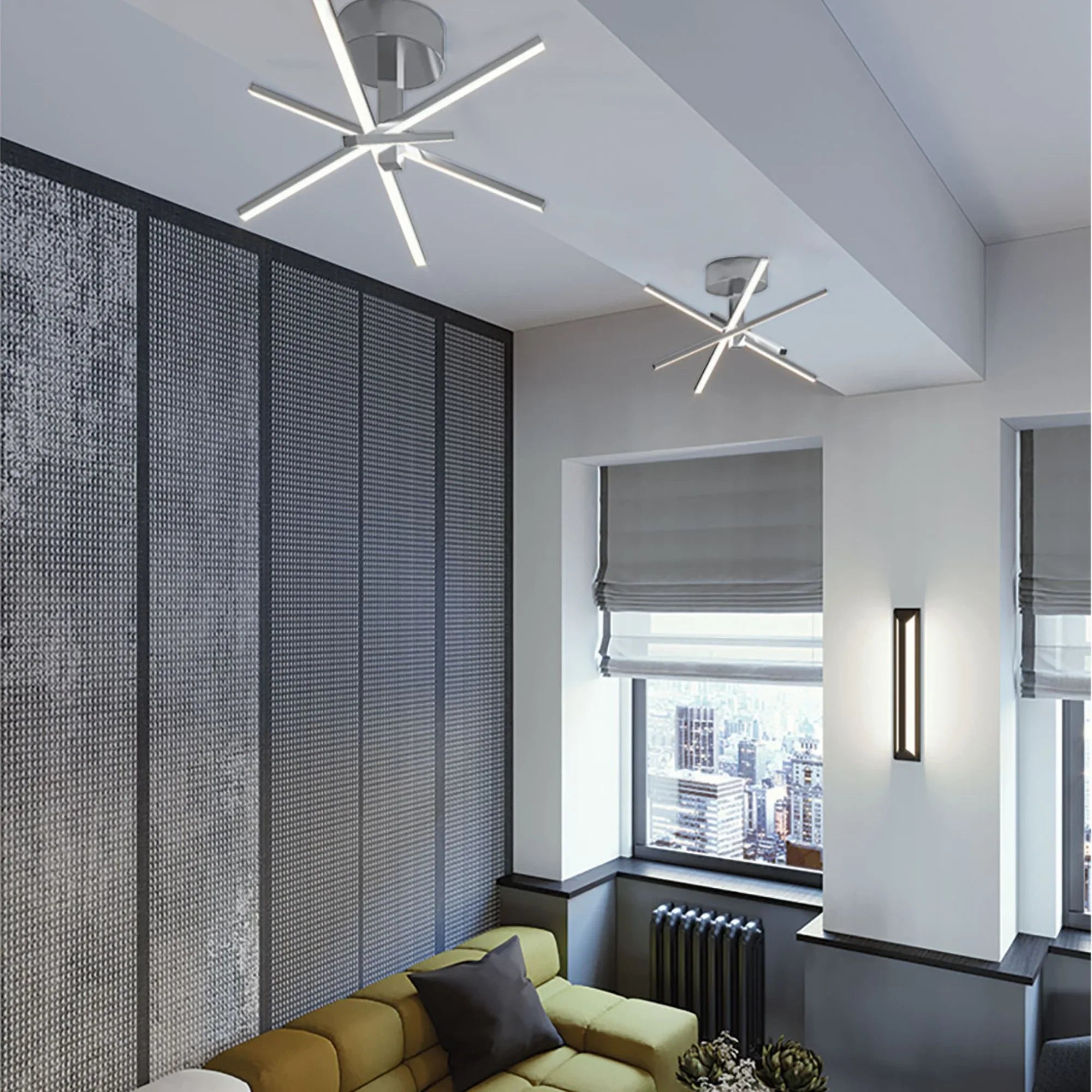 Jaxx 15" LED Semi-Flush Mount, Polished Chrome Finish - Bees Lighting