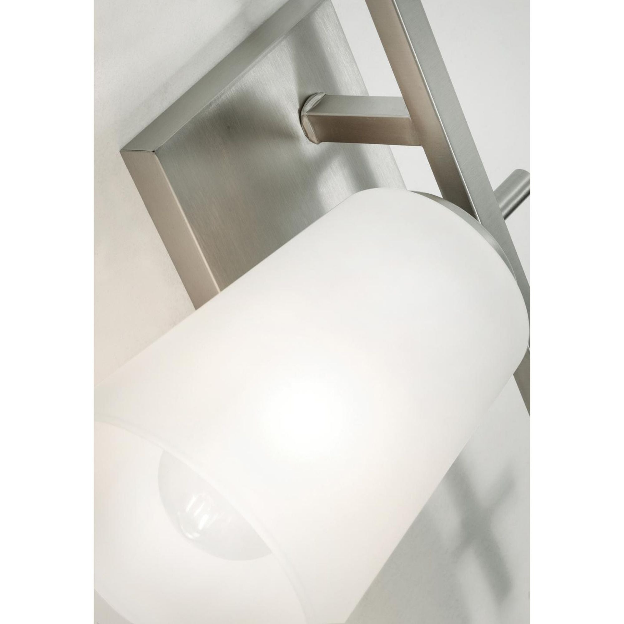 Joanna 32 in. 4 Lights Vanity Light Satin Nickel Finish White Shade - Bees Lighting