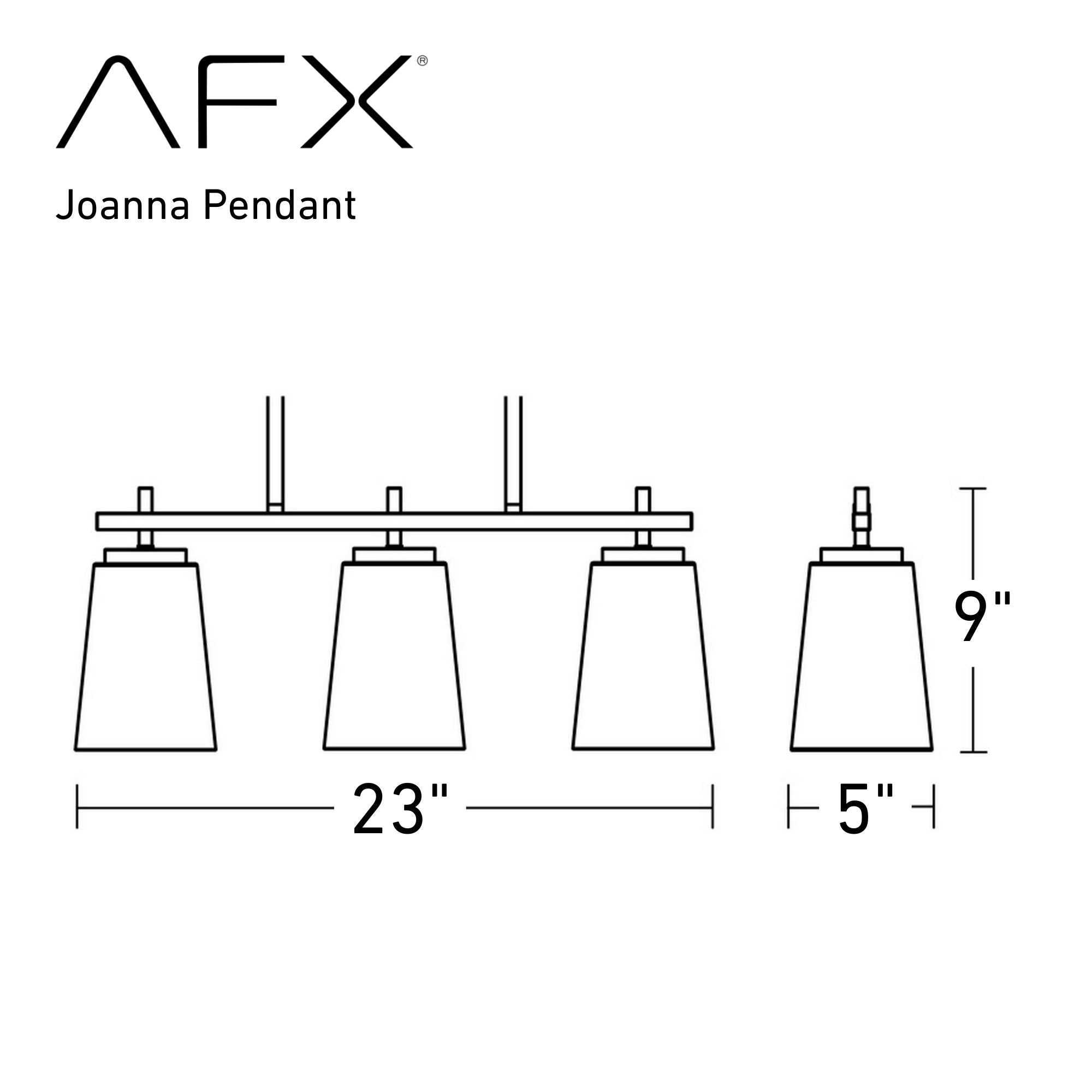 Joanna 23 in. 3 Lights Pendant Light Textured Black Finish - Bees Lighting