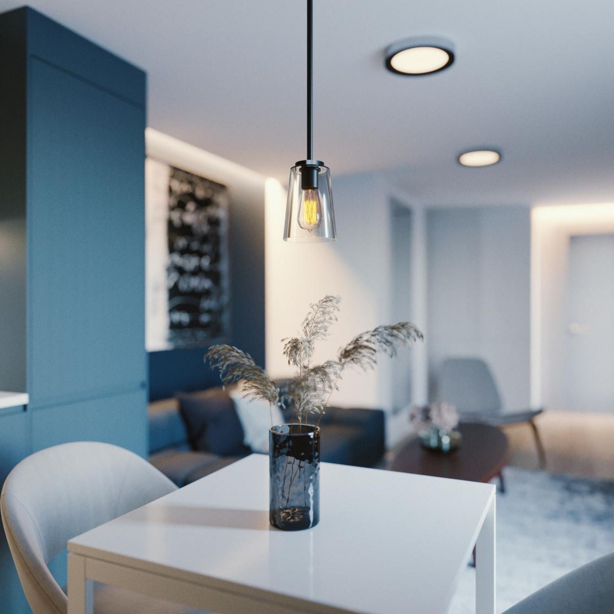 Joanna 5 in. Pendant Light Textured Black Finish - Bees Lighting
