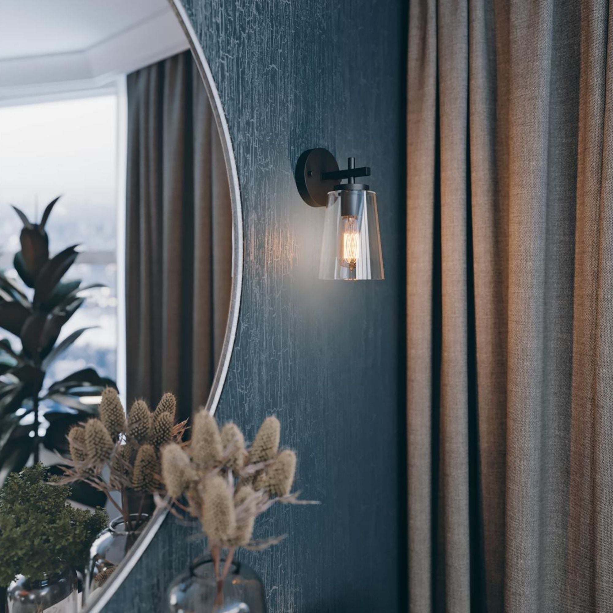 Joanna 11 in. Armed Sconce Satin Nickel Finish - Bees Lighting