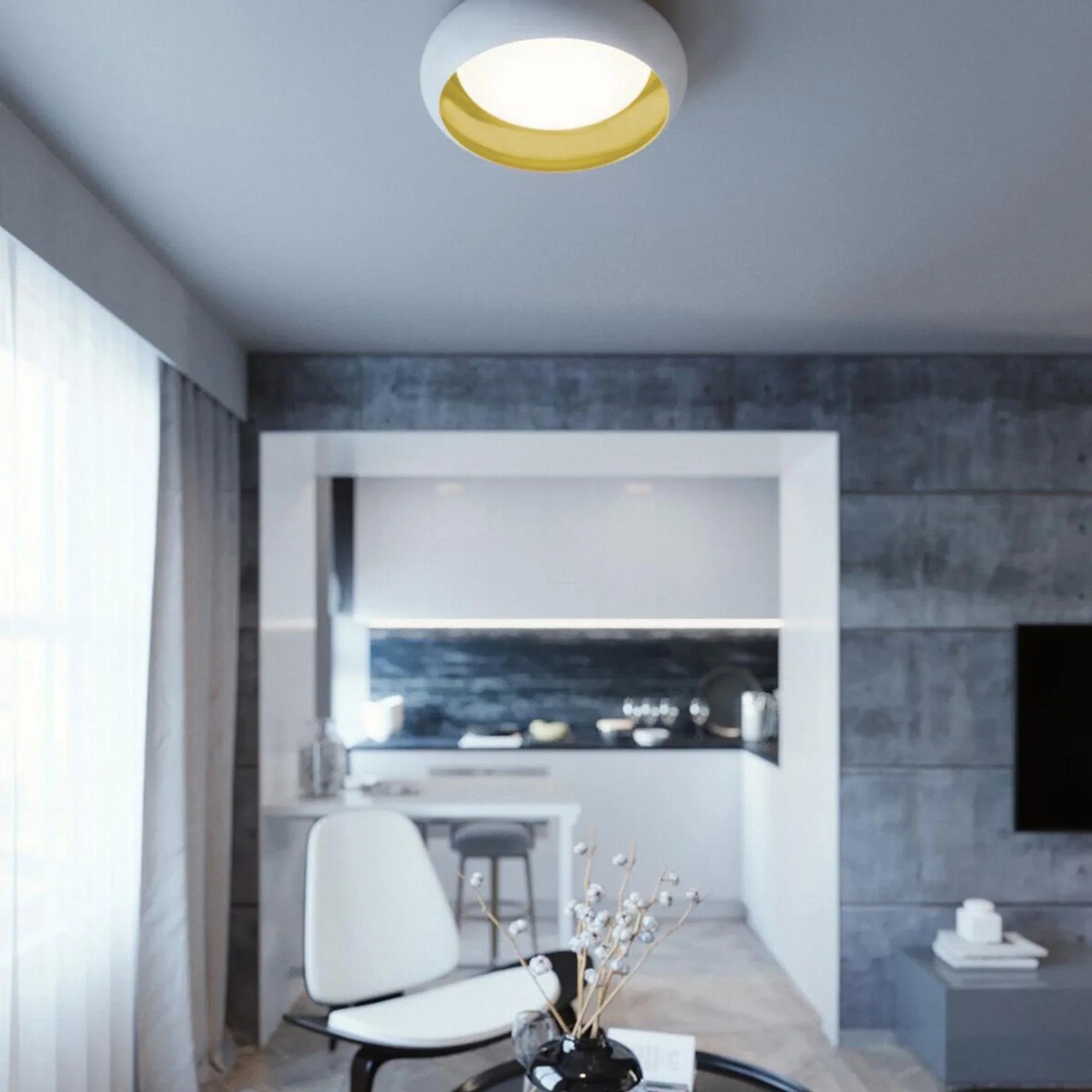 Kayce 12" LED Flush Mount, 5CCT, White Finish - Bees Lighting