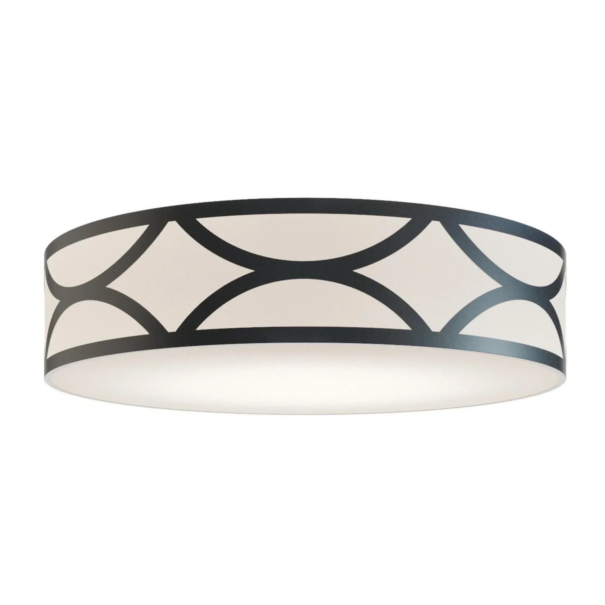 Lake 30" 4-Light Flush Mount, Black Finish