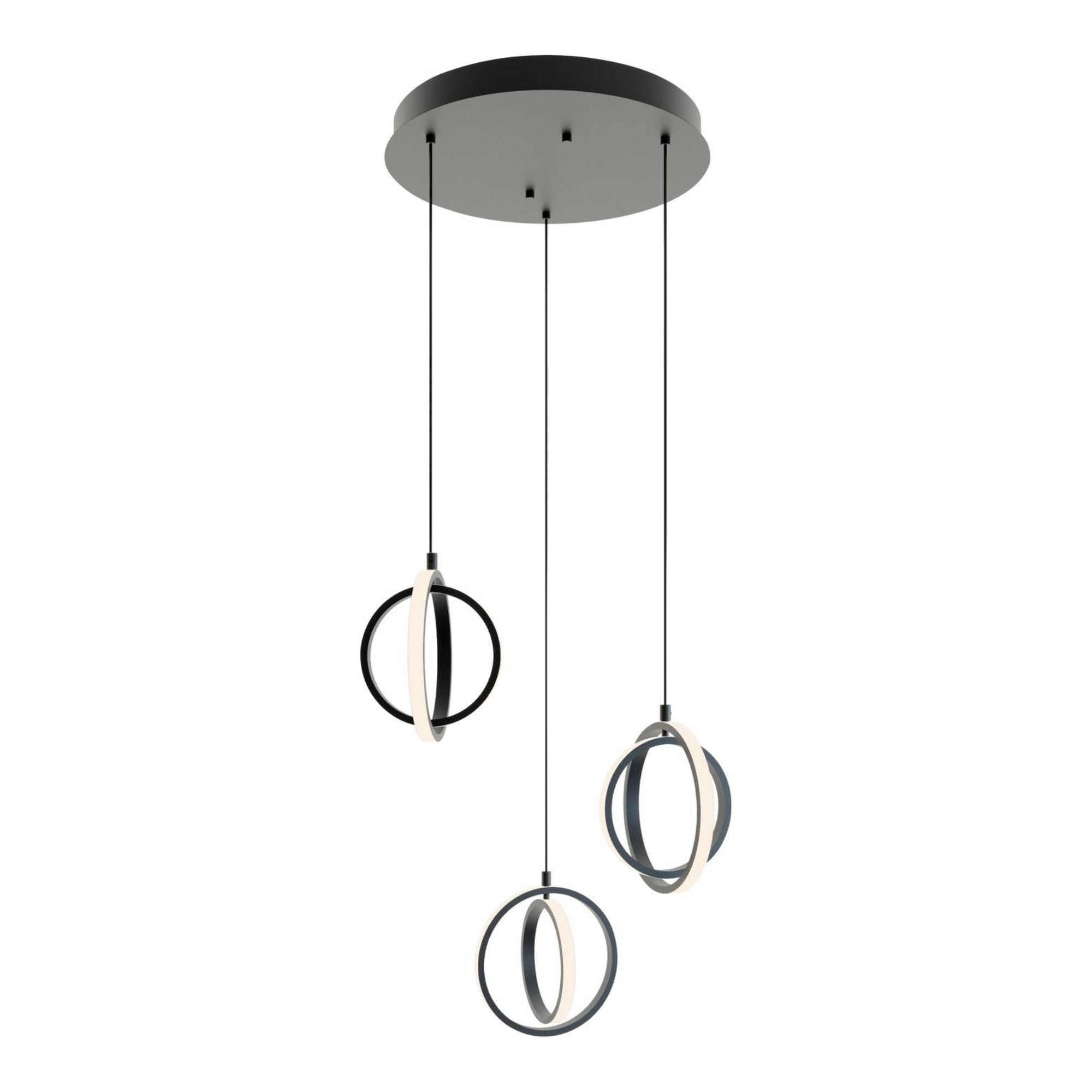 Lock 3 Lights 23 In. LED Pendant Light Black Finish - Bees Lighting