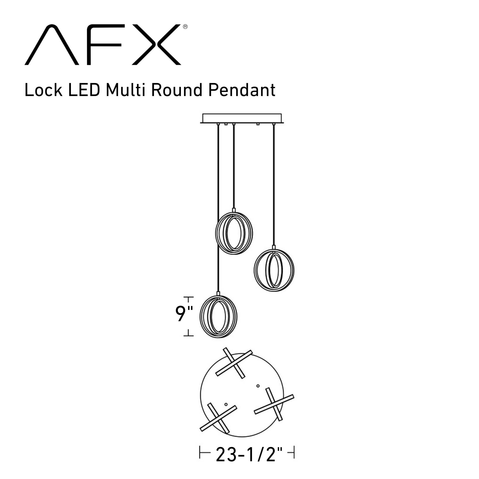Lock 3 Lights 23 In. LED Pendant Light Satin Brass Finish - Bees Lighting