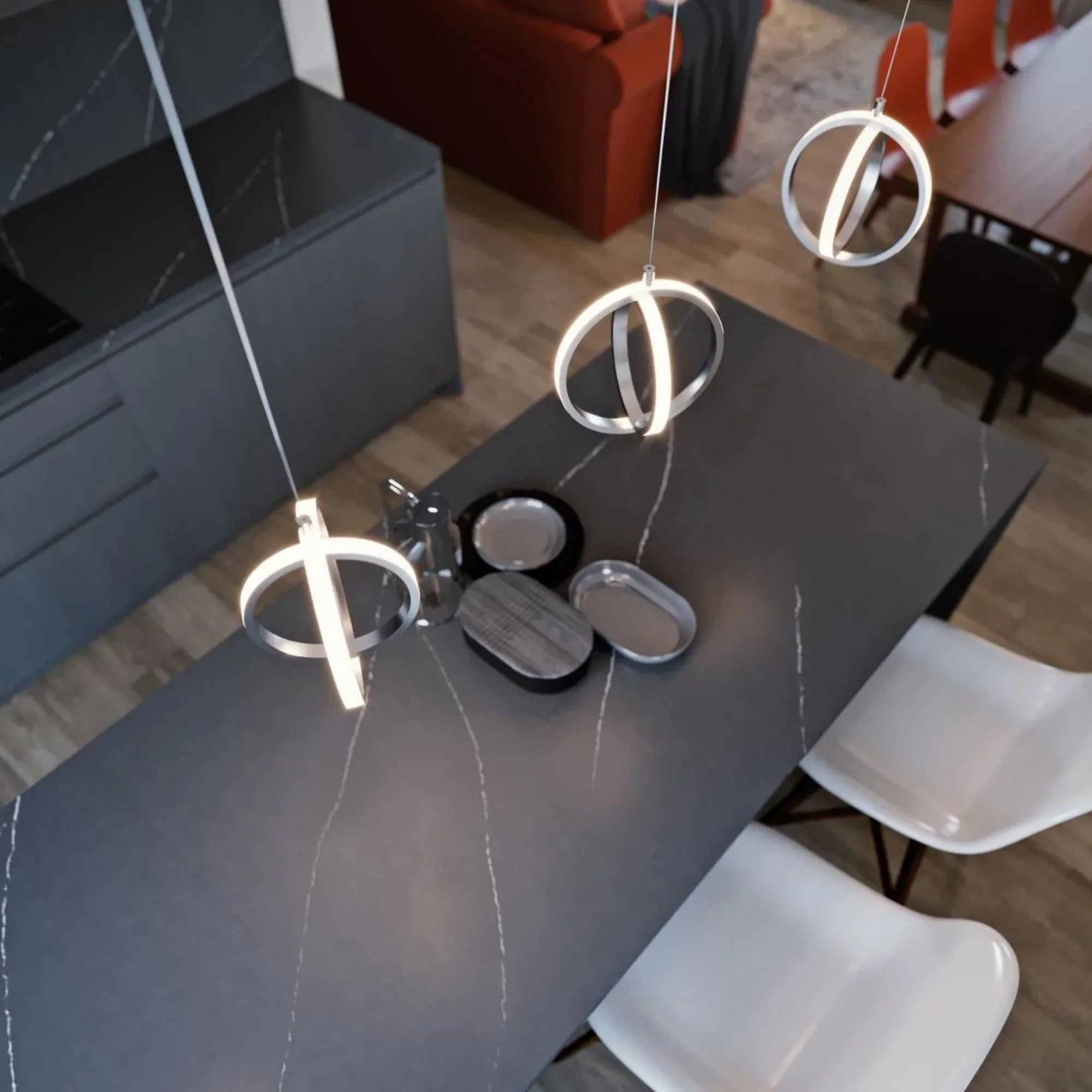 Lock 9" LED Mini Pendant, Satin Nickel Finish - Bees Lighting