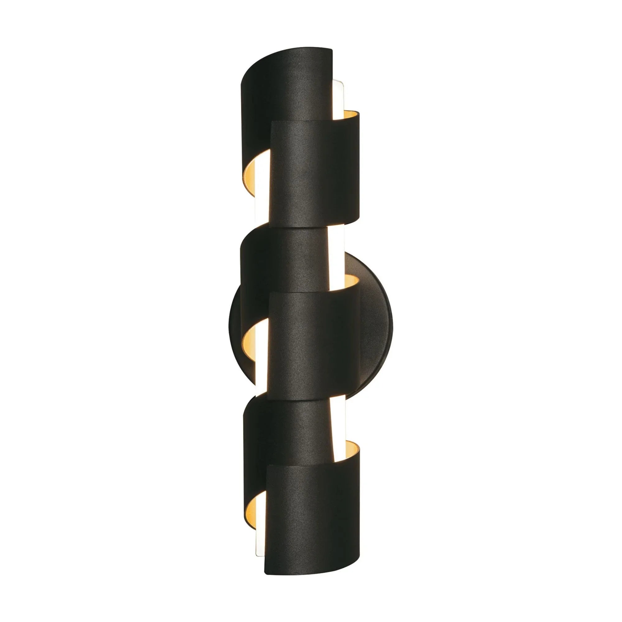 Louie 14" LED Wall Sconce, Black and Gold Finish - Bees Lighting