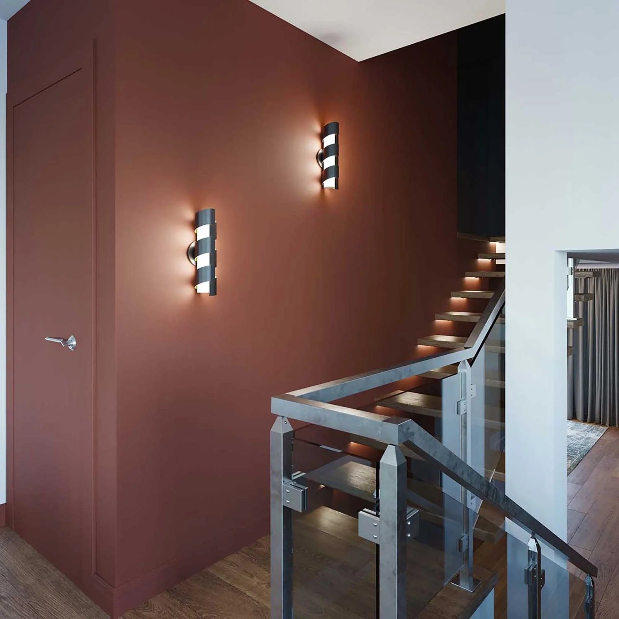 Louie 14" LED Wall Sconce, Black and Gold Finish - Bees Lighting