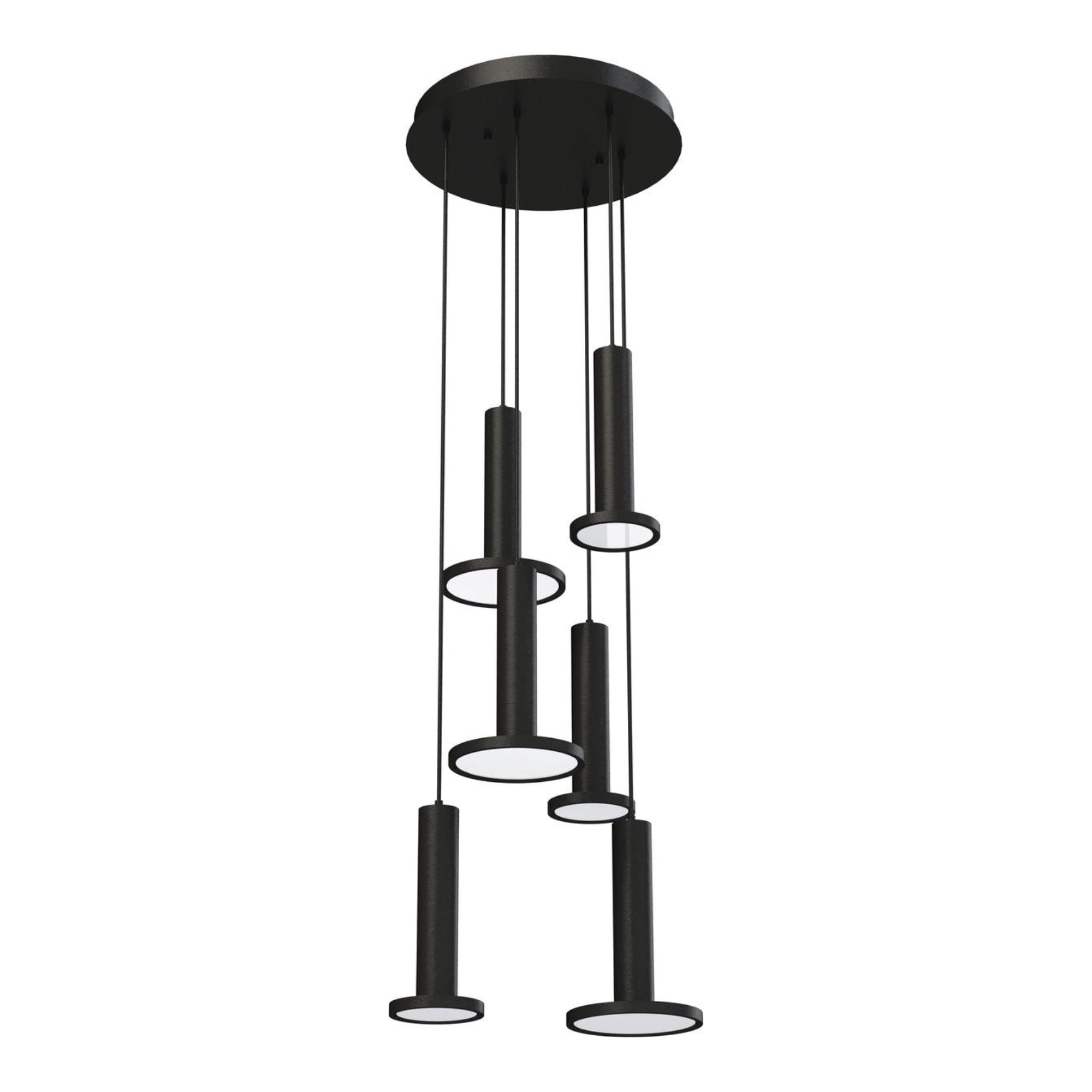 Luna 18 in. 6 Lights LED Pendant Light Black Finish - Bees Lighting
