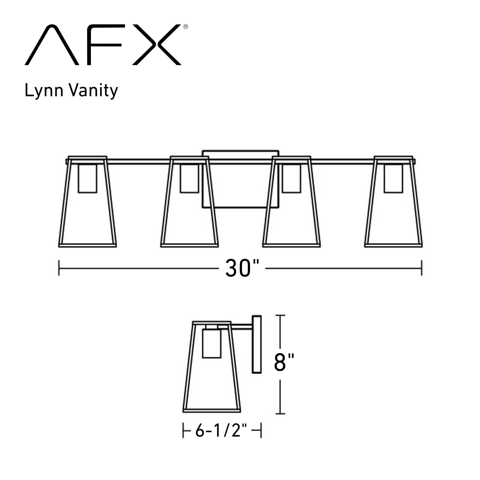 Lynn 30 in. 4 Lights Vanity Light Black finish - Bees Lighting