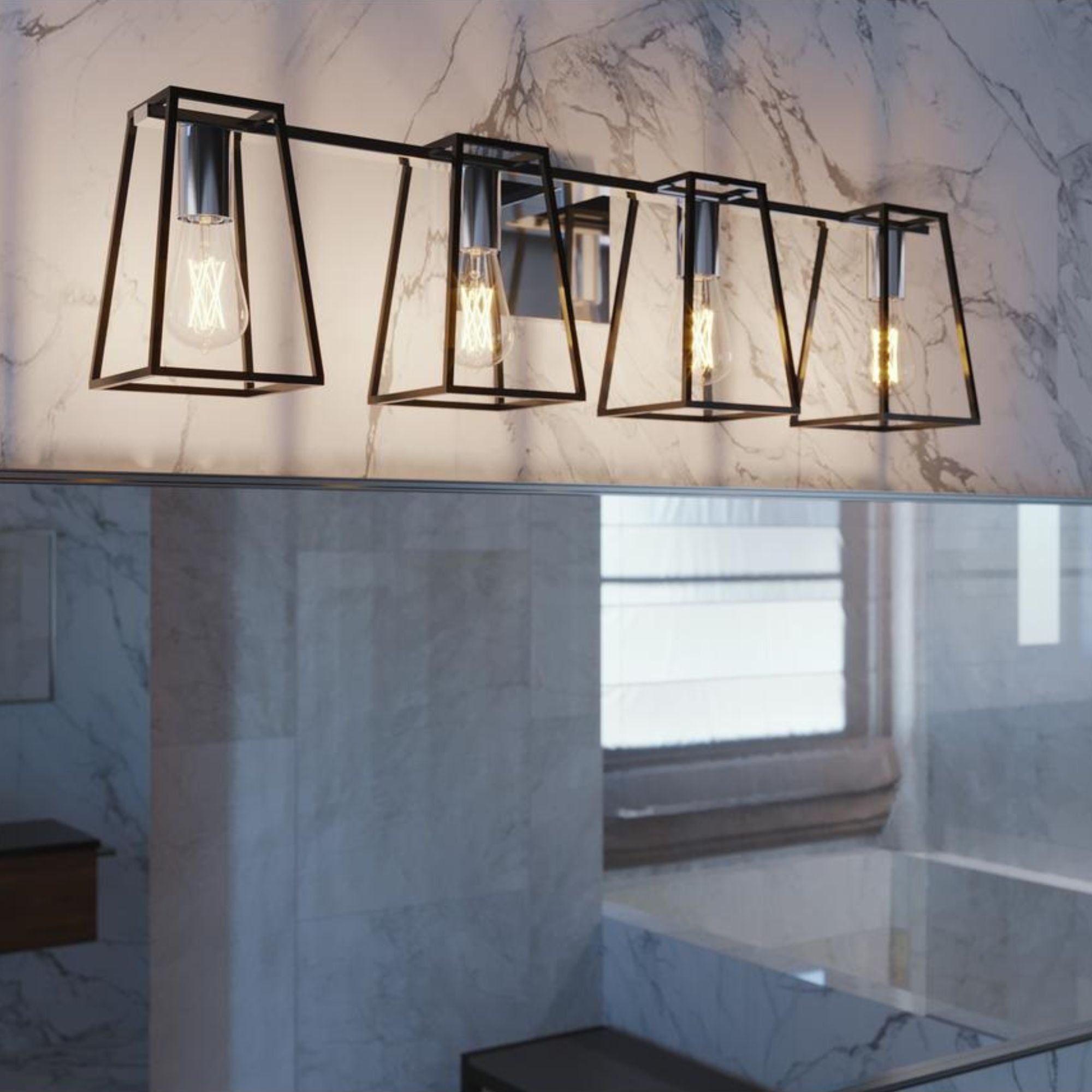 Lynn 30 in. 4 Lights Vanity Light Black finish - Bees Lighting