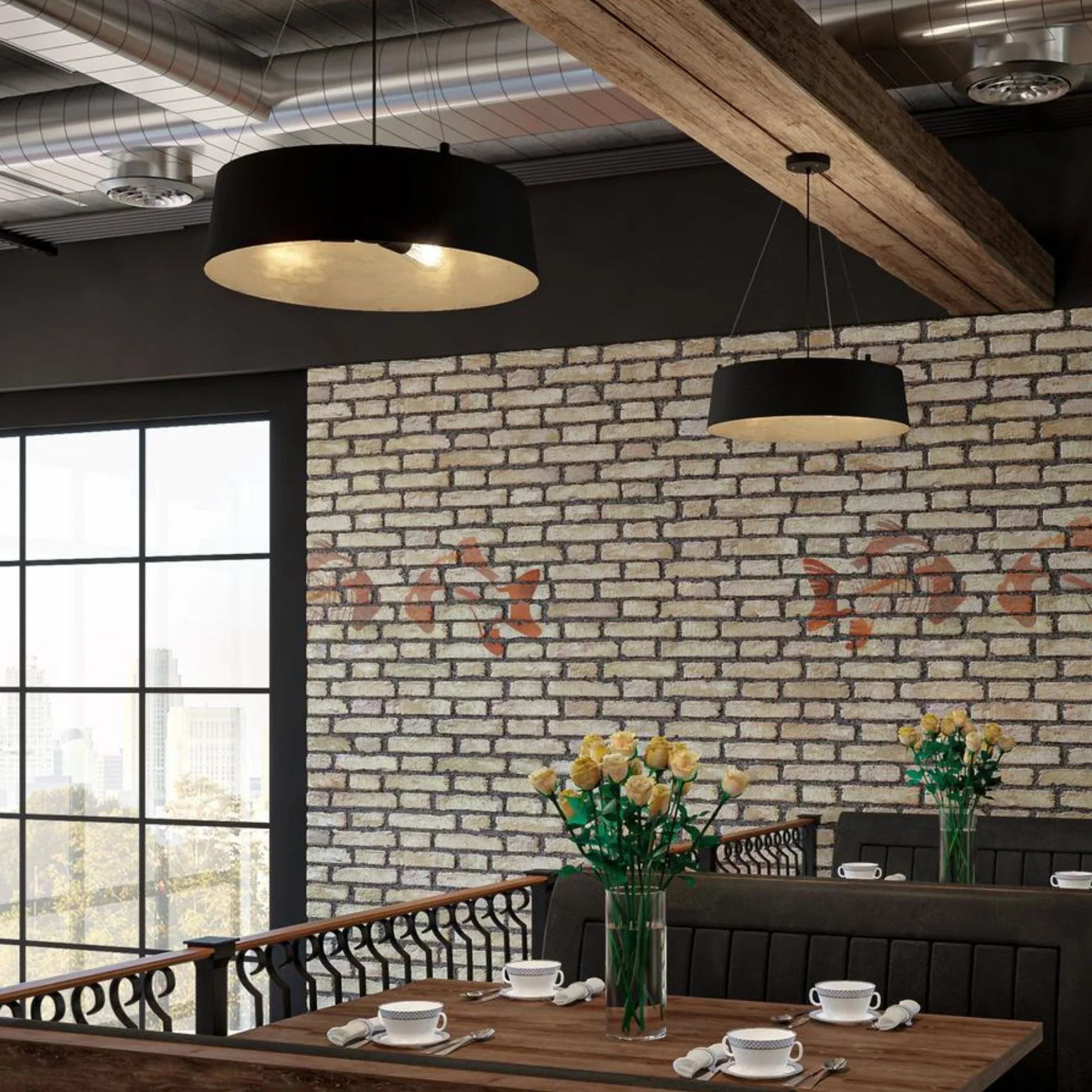 Lyric 22" 3-Light Pendant, Black and Gold Finish - Bees Lighting