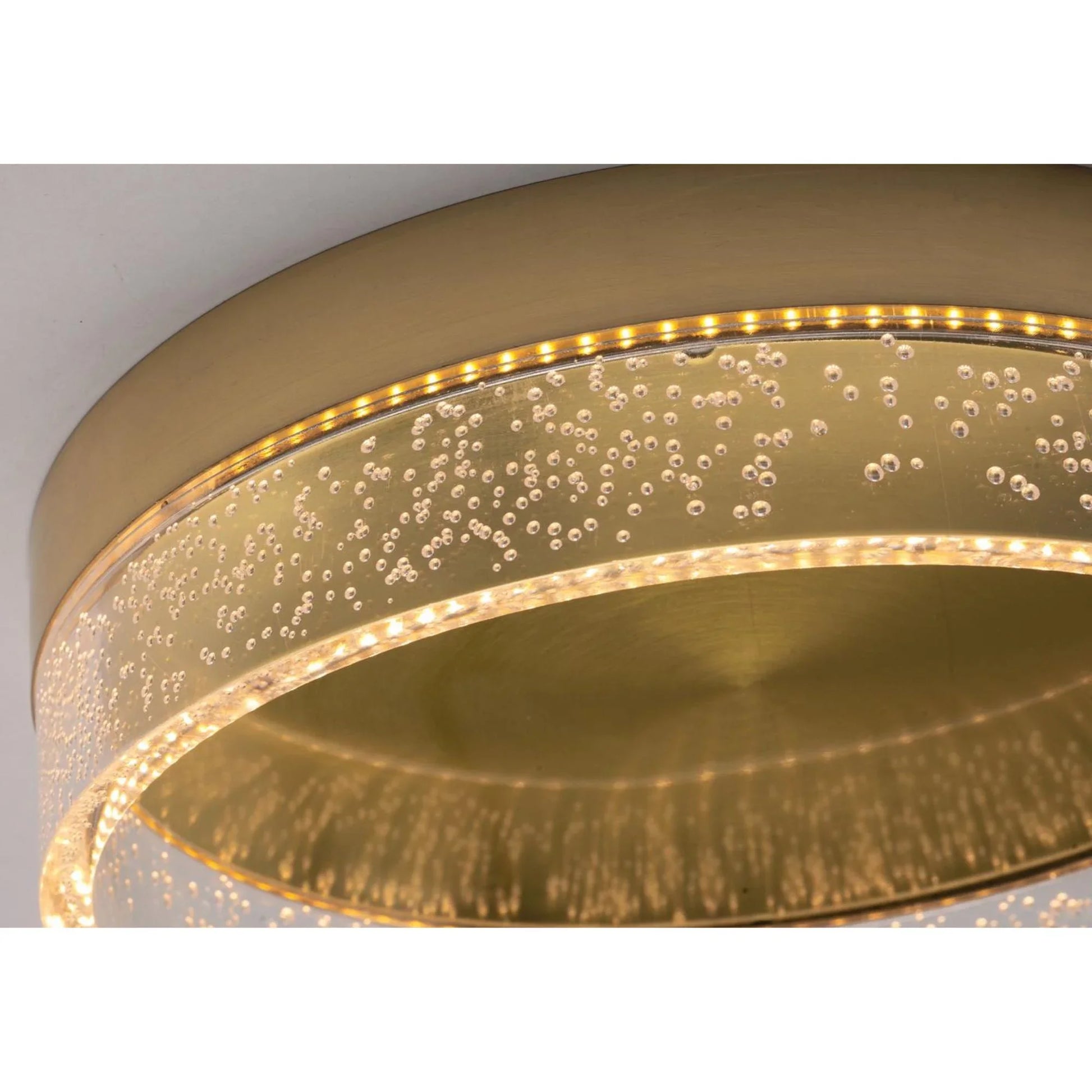 Maggie 12" LED Flush Mount, Satin Brass Finish - Bees Lighting