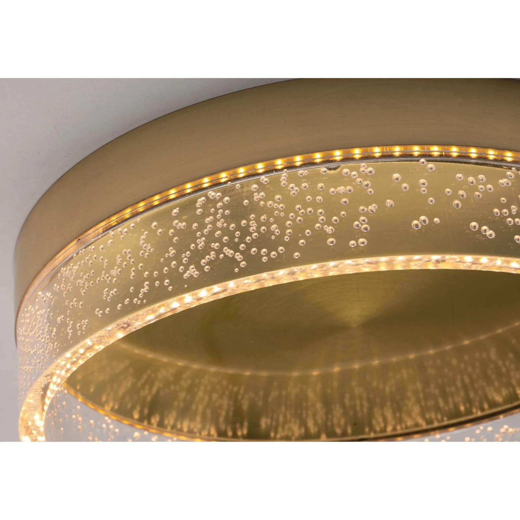 Maggie 12" LED Flush Mount, Satin Brass Finish - Bees Lighting