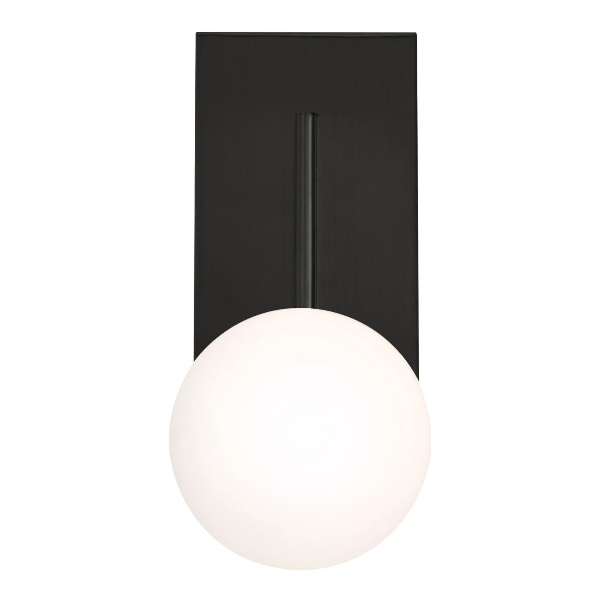 Metropolitan 12 in. LED Bath Sconce Black Finish White Shade - Bees Lighting