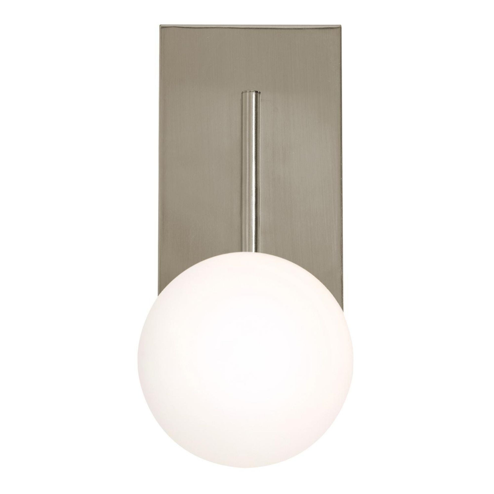 Metropolitan 12 in. LED Bath Sconce Satin Nickel Finish White Shade - Bees Lighting