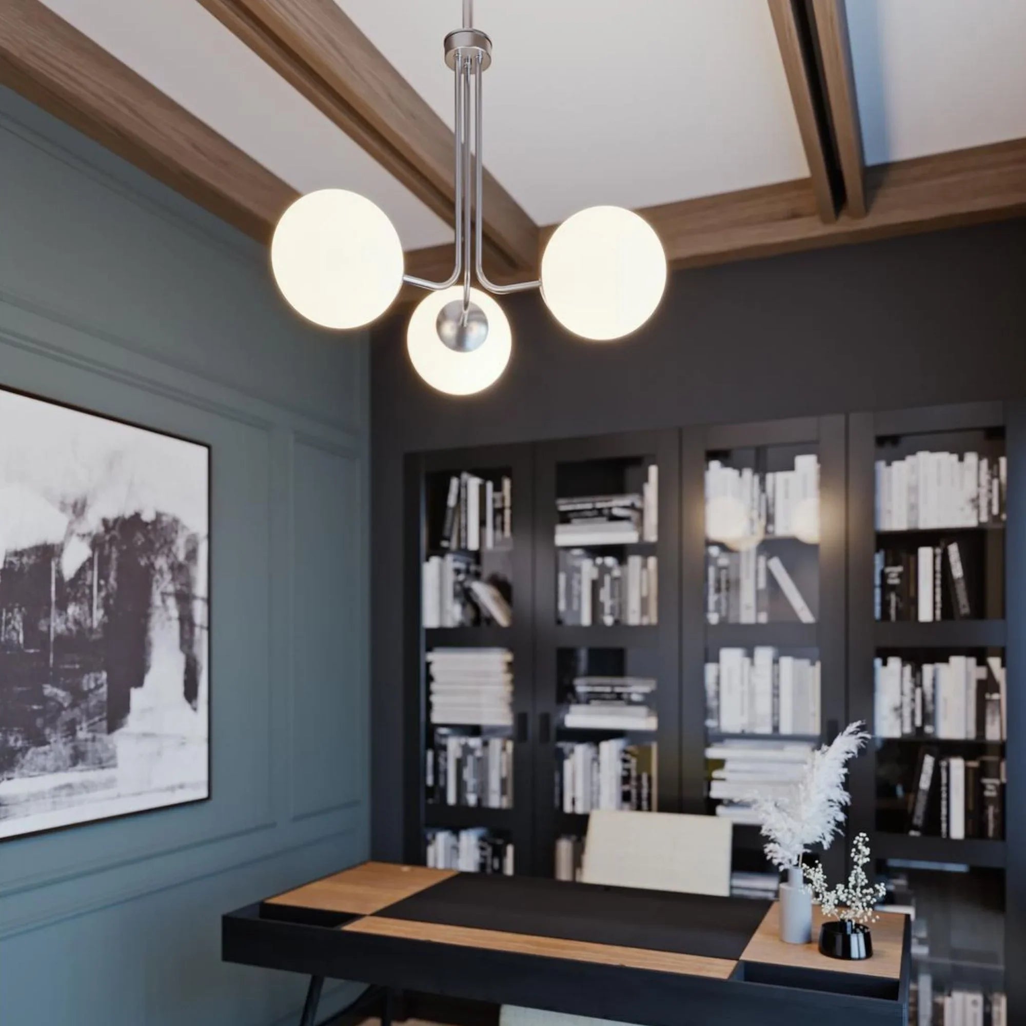 Metropolitan 27" LED Pendant, Satin Nickel Finish - Bees Lighting