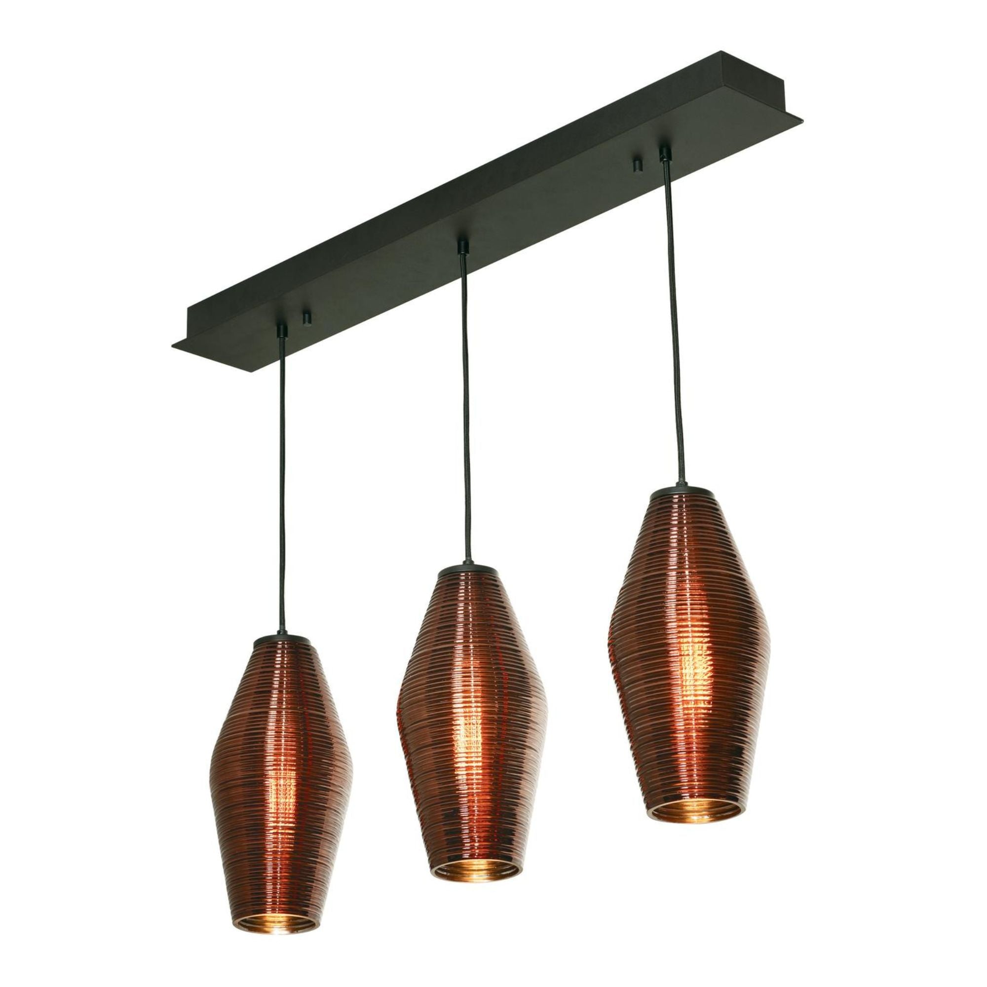 Mila 36 in. 3 Lights Pendant Light Black Finish - Bees Lighting