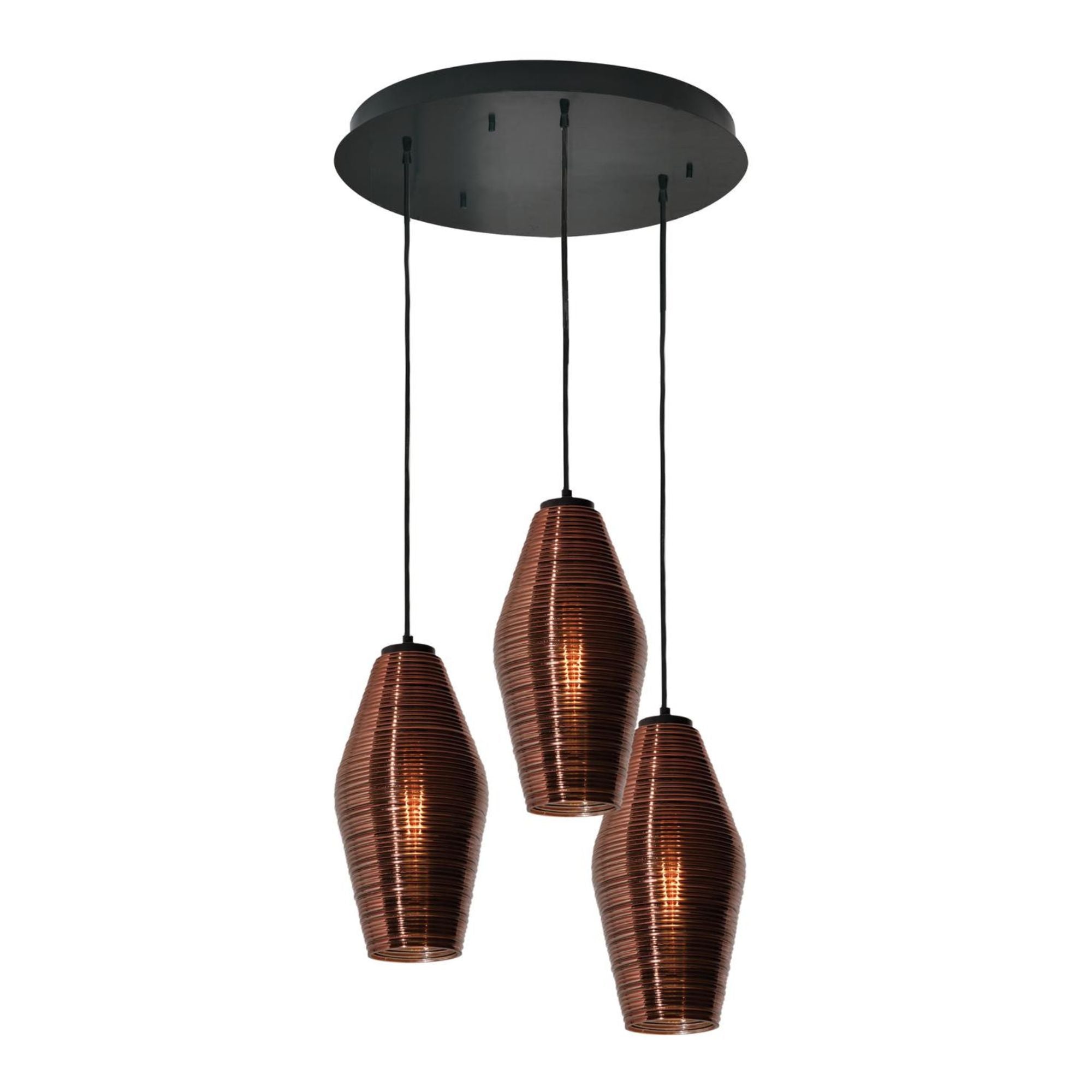 Mila 18 in. 3 Lights Pendant Light Black Finish - Bees Lighting