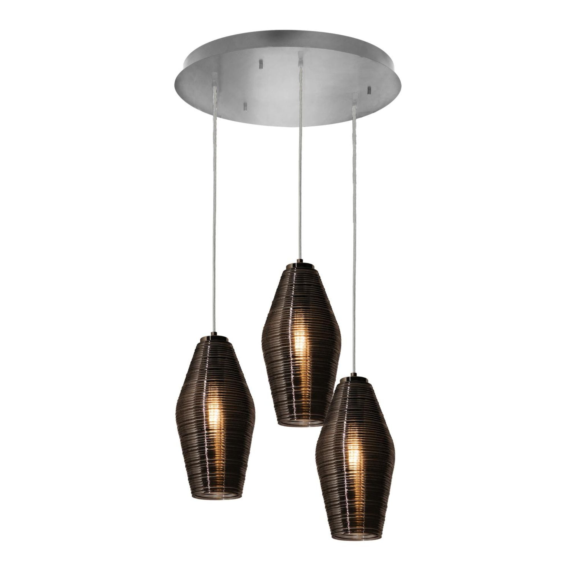 Mila 18 in. 3 Lights Pendant Light Satin Nickel Finish - Bees Lighting