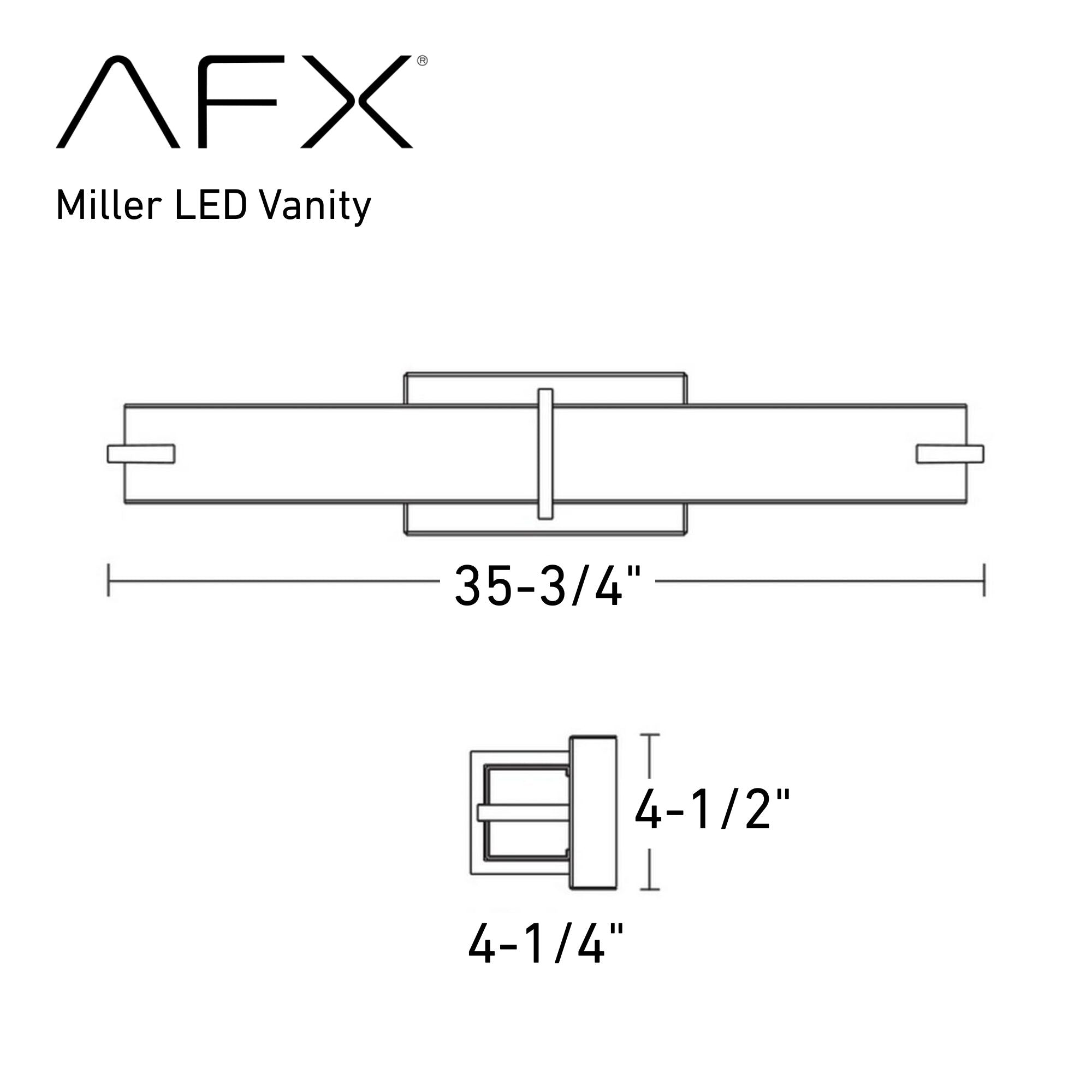 Miller 36 In. LED Bath Bar Black Finish - Bees Lighting