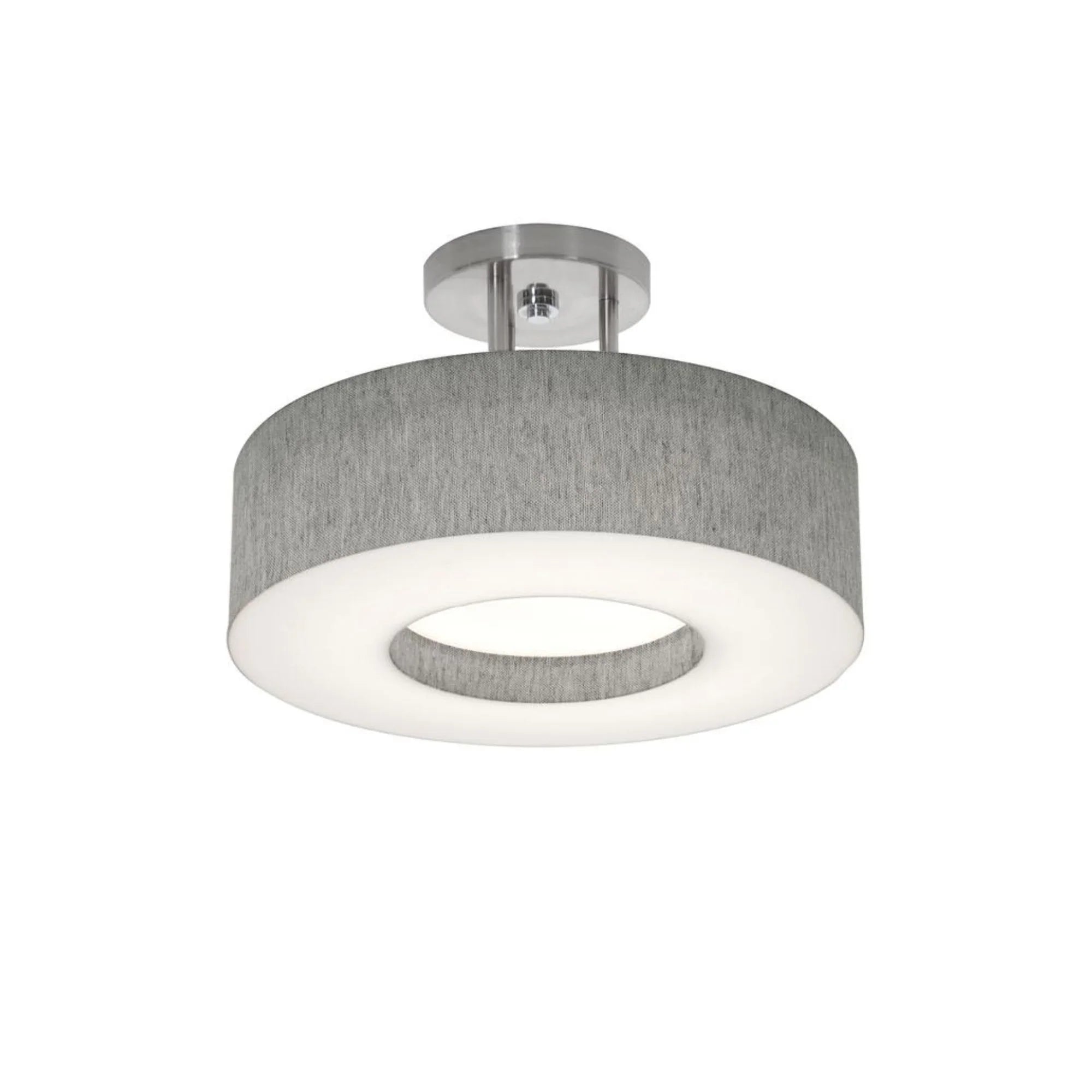 Montclair 12" LED Semi-Flush Mount, Satin Nickel Finish