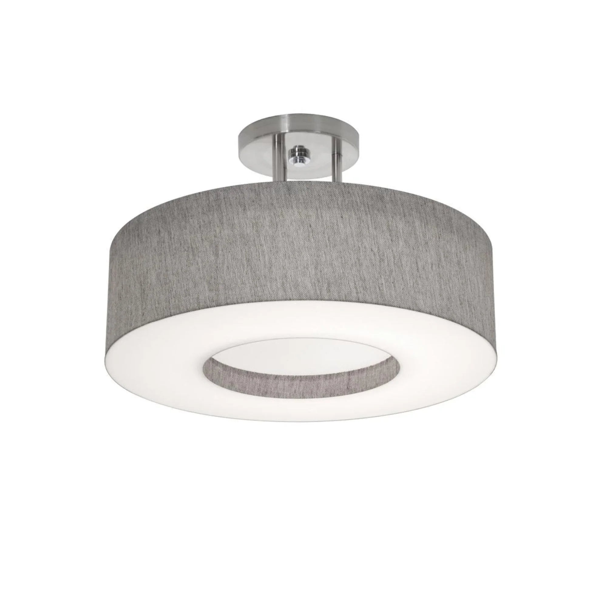 Montclair 15" LED Semi-Flush Mount, Satin Nickel Finish