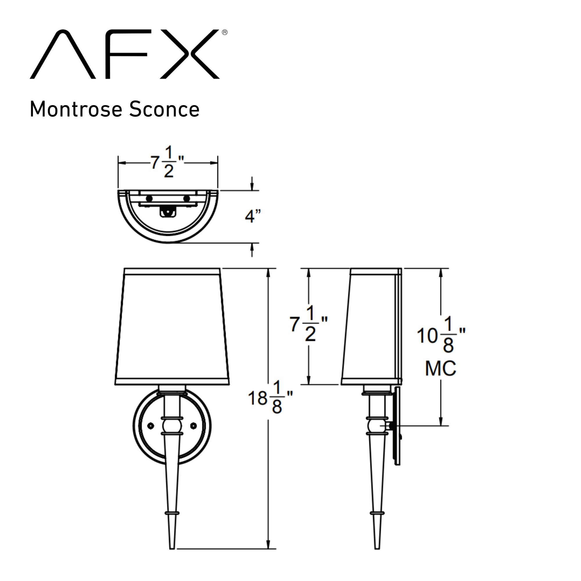 Montrose 8 in. LED Armed Sconce Satin Nickel Finish Cream Shade - Bees Lighting
