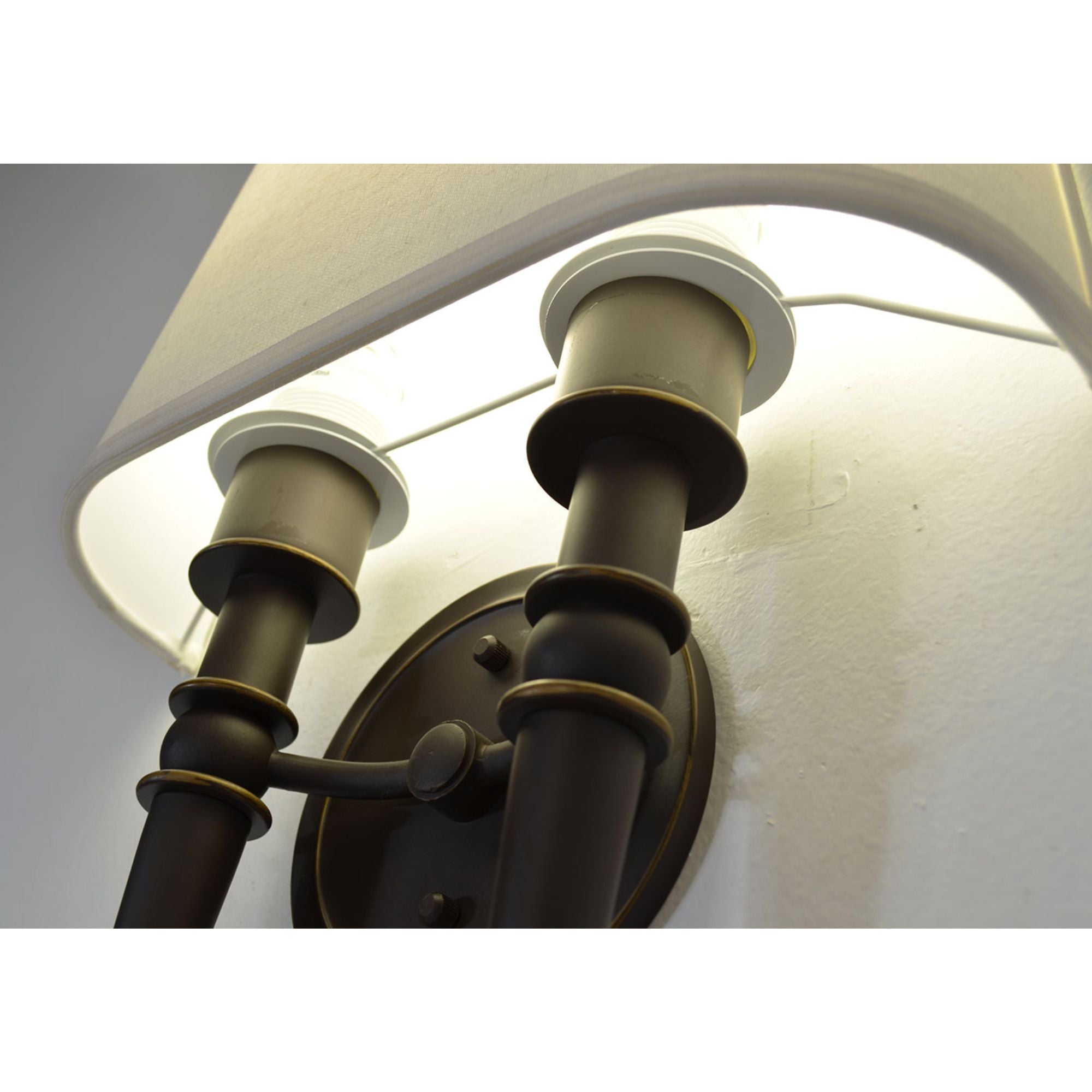 Montrose 13 in. LED Armed Sconce Oil Rubbed Bronze Finish Cream Shade - Bees Lighting