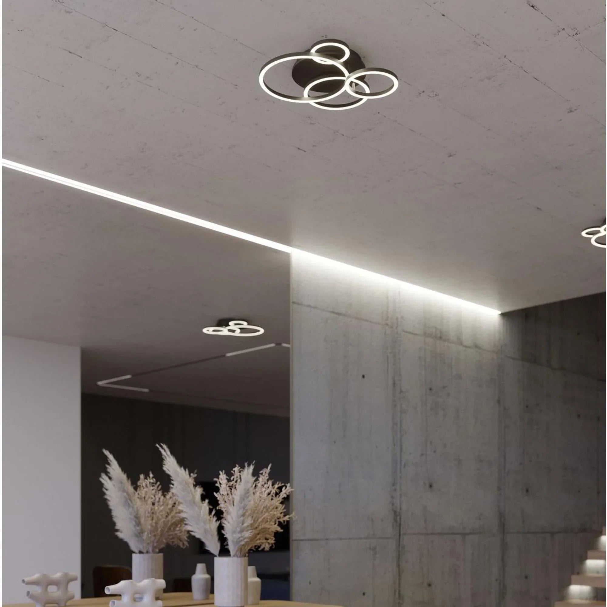 Orbit 18" LED Semi Flush Mount, Black Finish