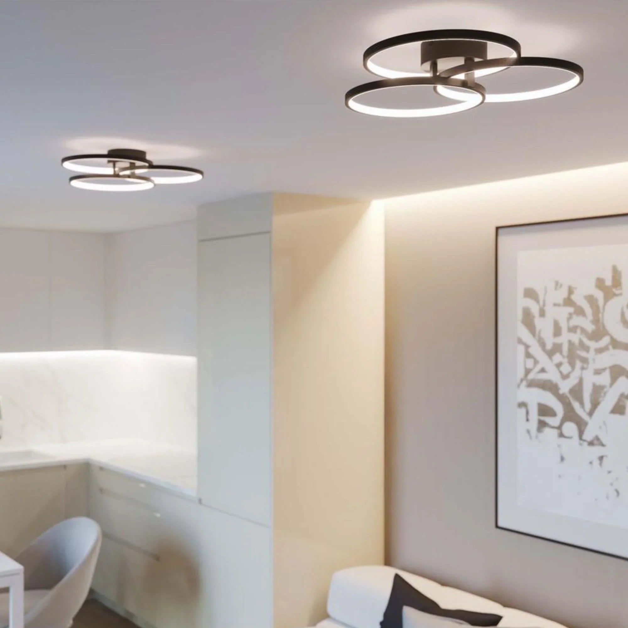 Orion 16" LED Flush Mount, Black Finish - Bees Lighting