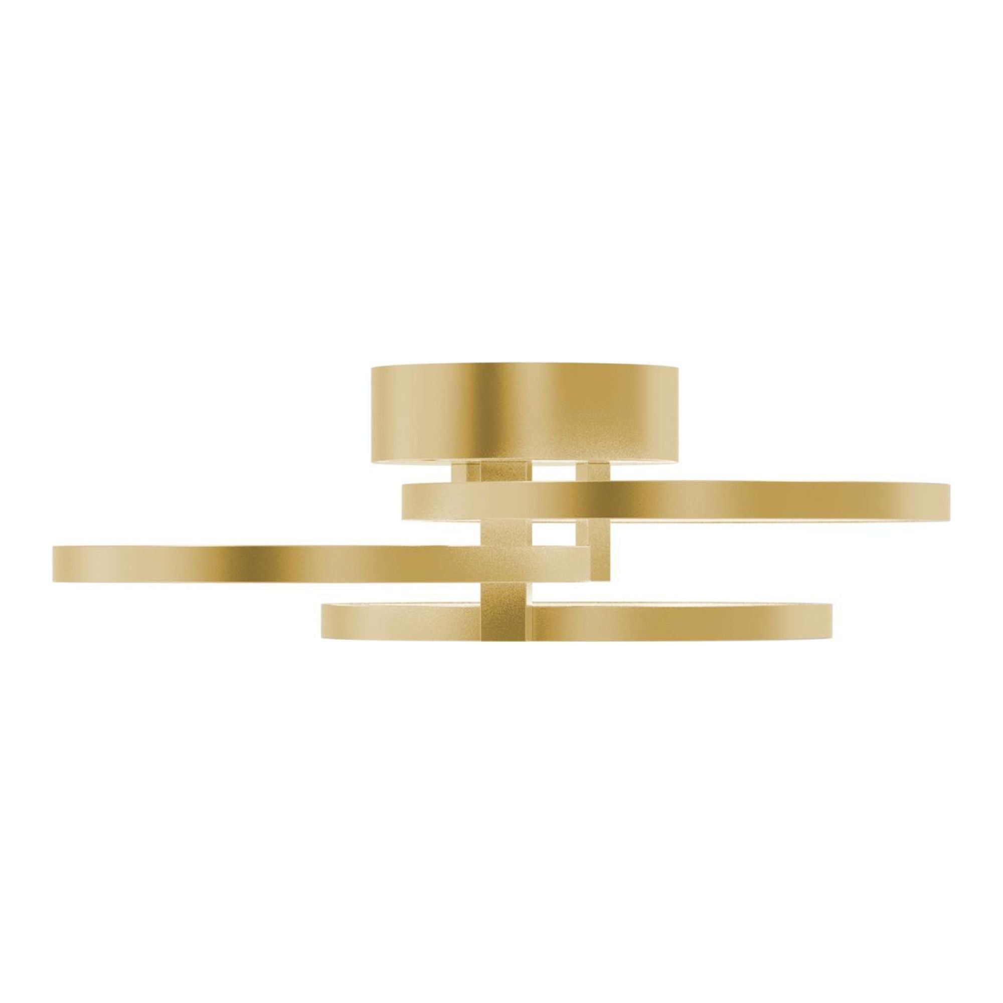 Orion 16 in. LED Semi flush Mount Light Satin Brass Finish - Bees Lighting