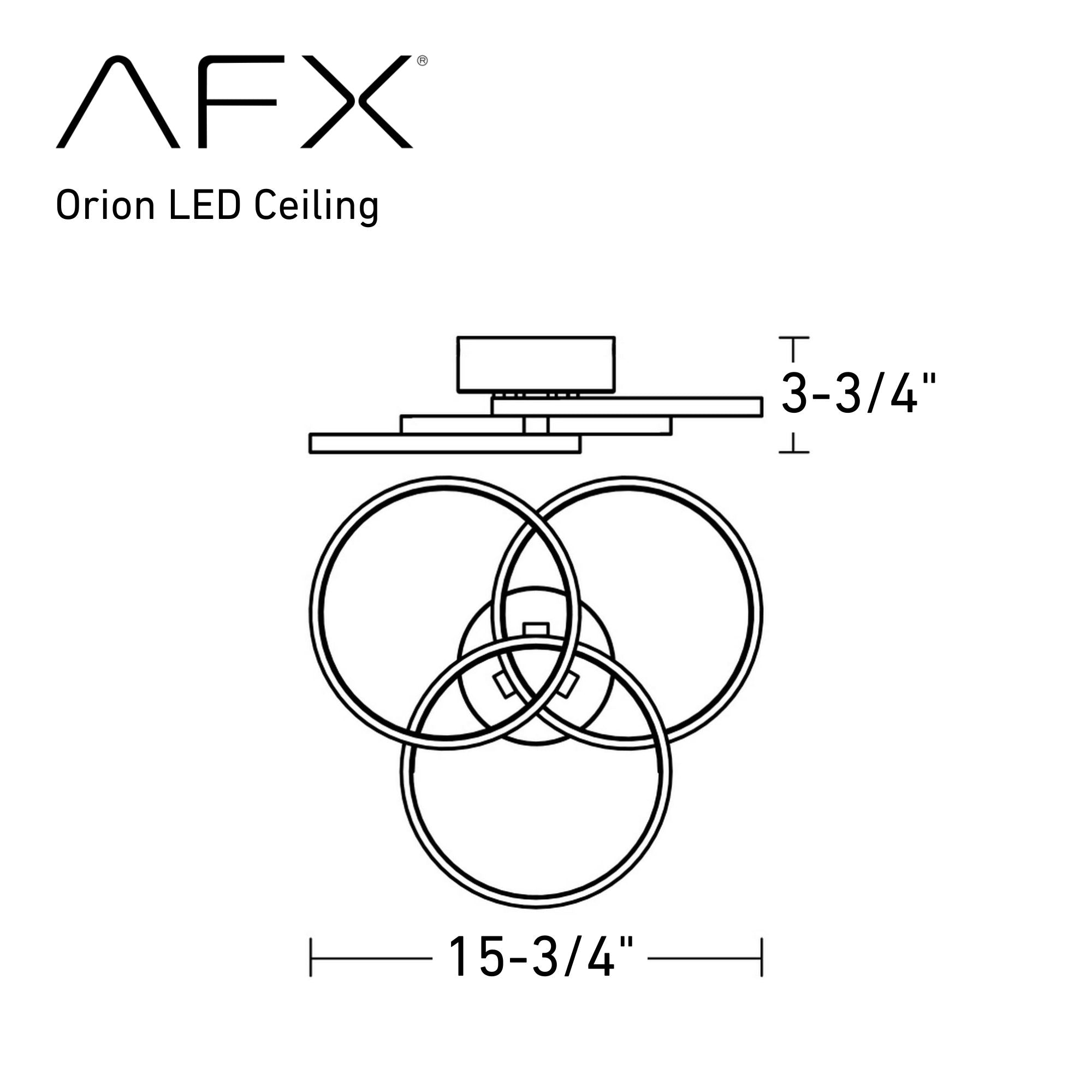Orion 16 in. LED Semi flush Mount Light Satin Brass Finish - Bees Lighting