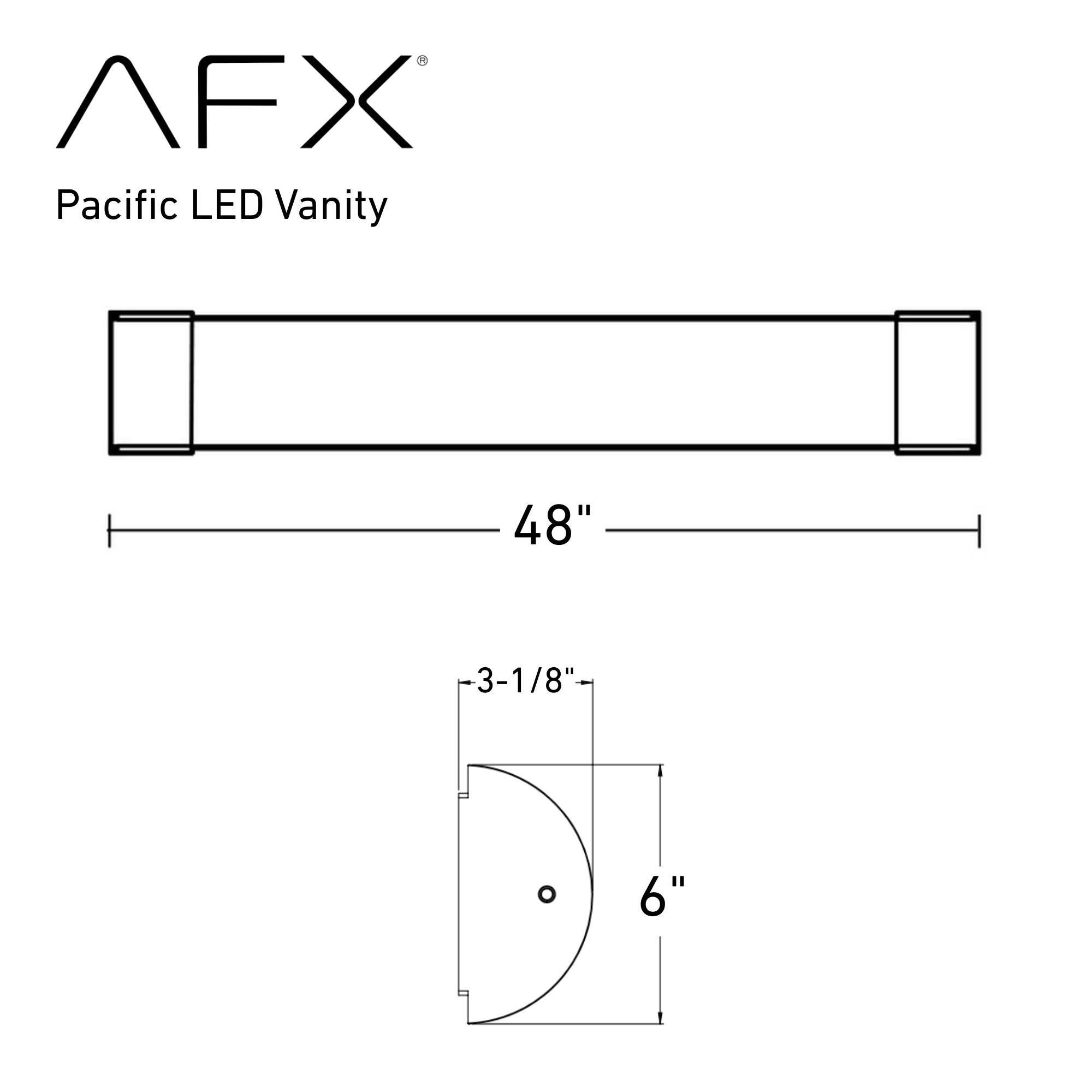 Pacific 48 in. LED Bath Bar Satin Nickel Finish - Bees Lighting