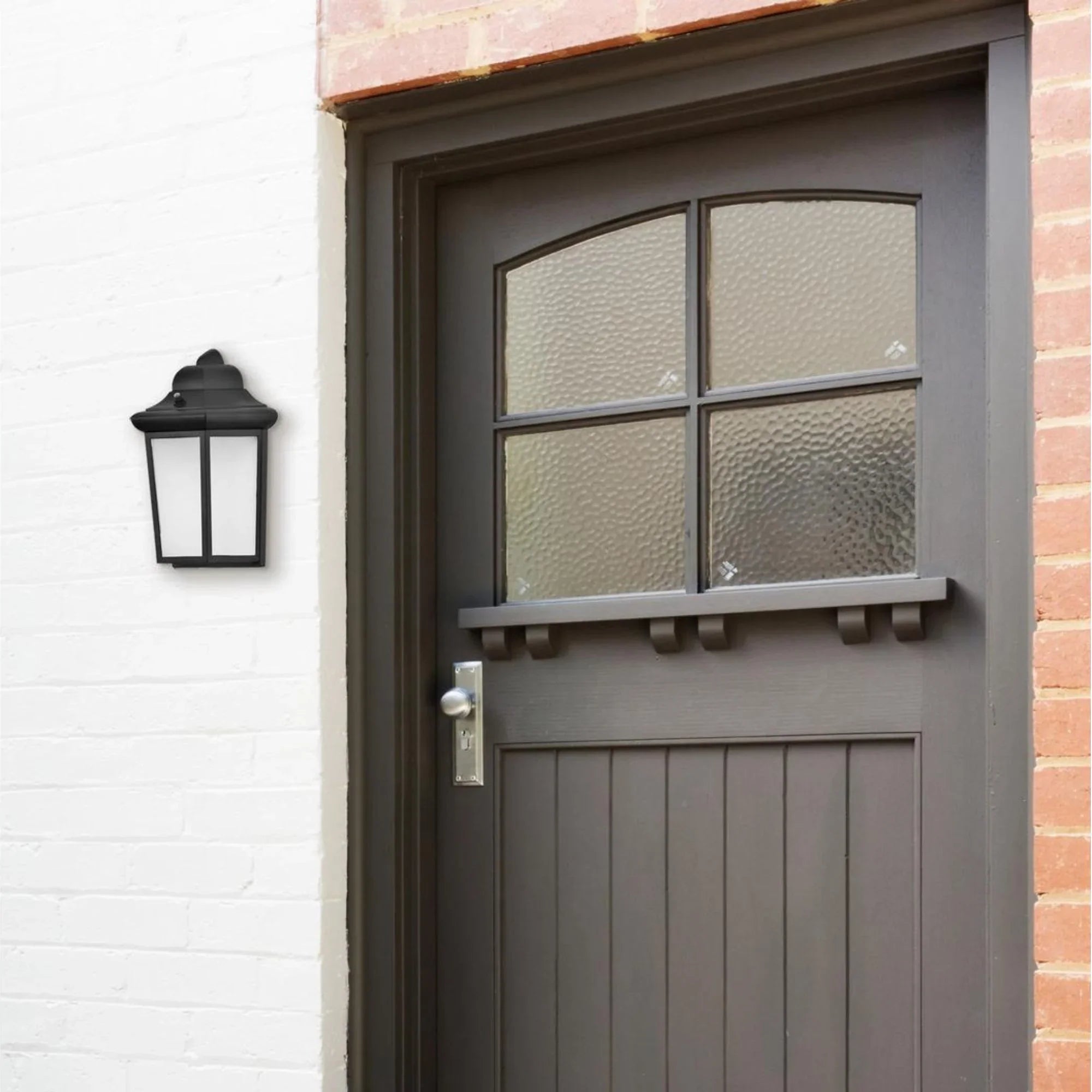 Patriot 12" Dusk to Dawn LED Outdoor Wall Sconce, Black Finish - Bees Lighting