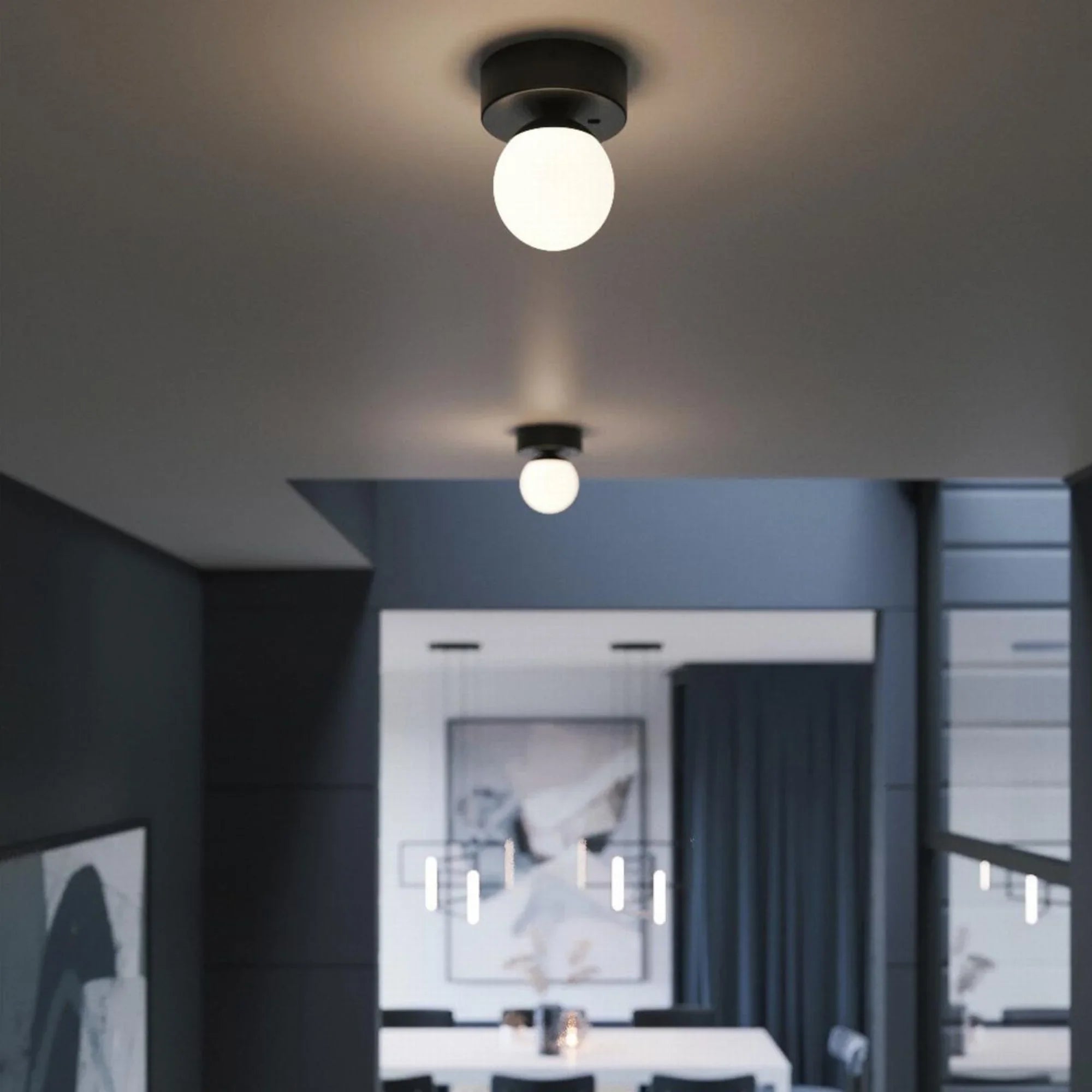 Pearl 4" LED Flush Mount, Black Finish