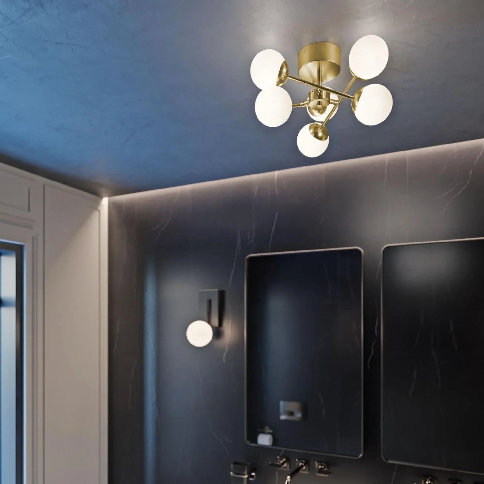 Pearl 16" LED Ceiling Mount, Satin Brass Finish