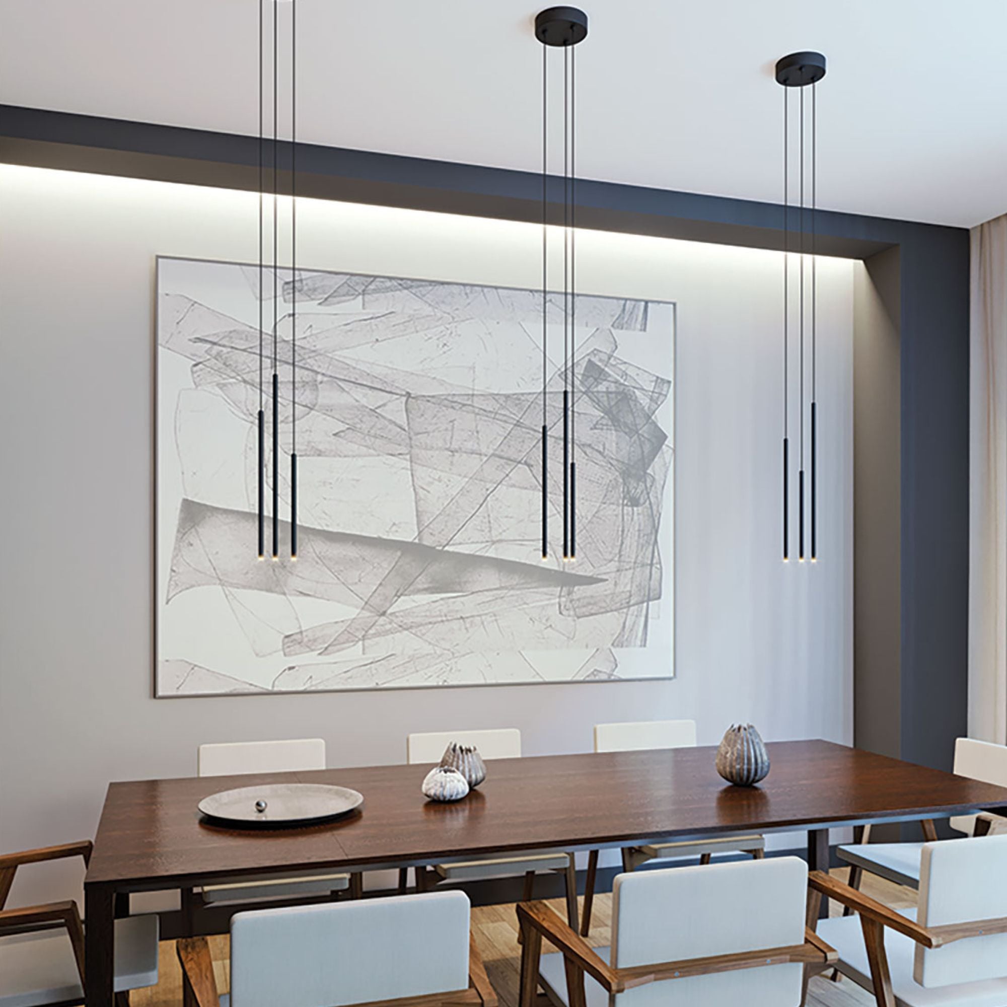 Point 4 in. 3 Lights LED Pendant Light Black Finish - Bees Lighting